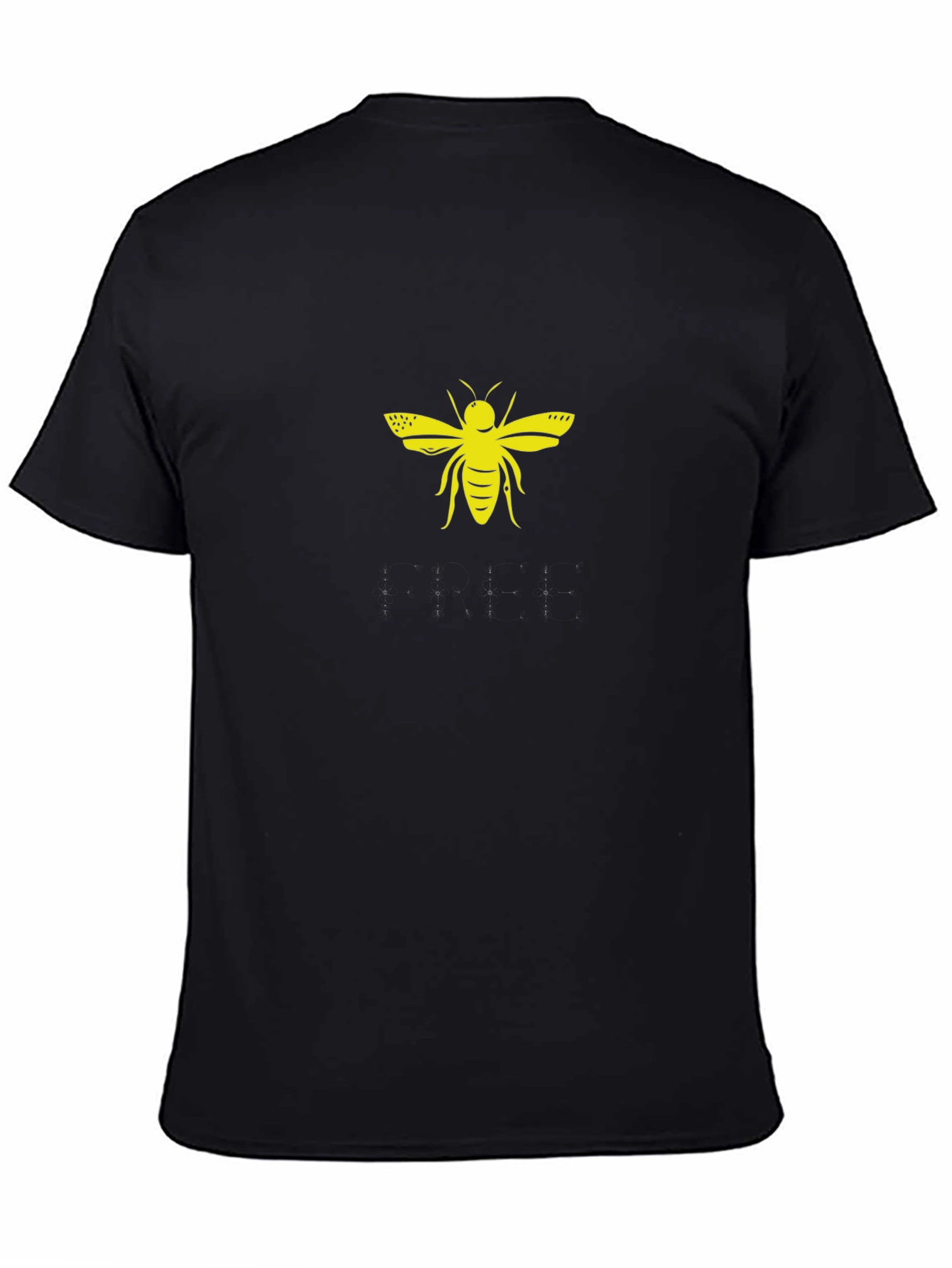 Black T-Shirt with Yellow Bee Graphic