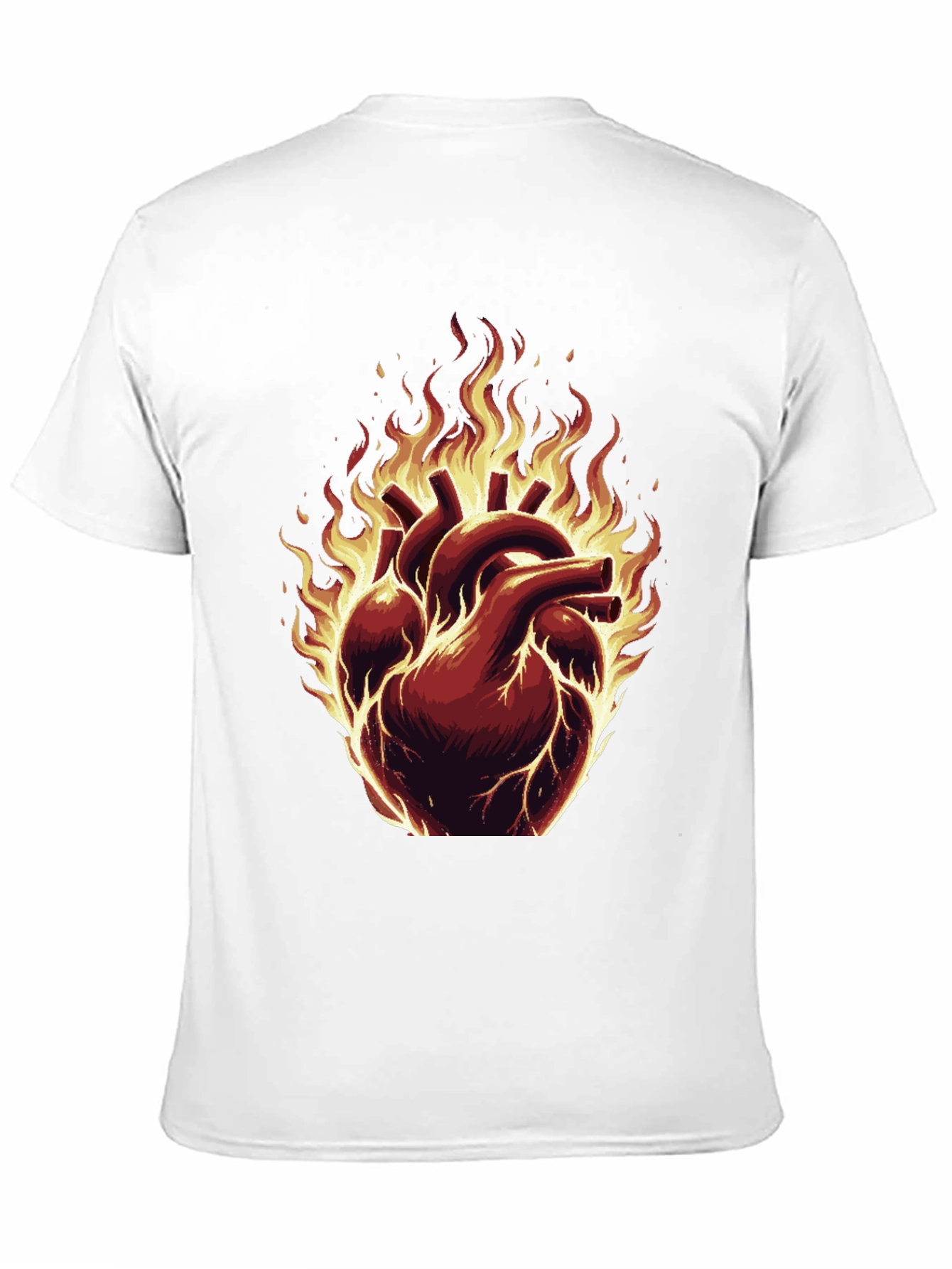 Fiery Heart Graphic Tee - Bold & Unique Design