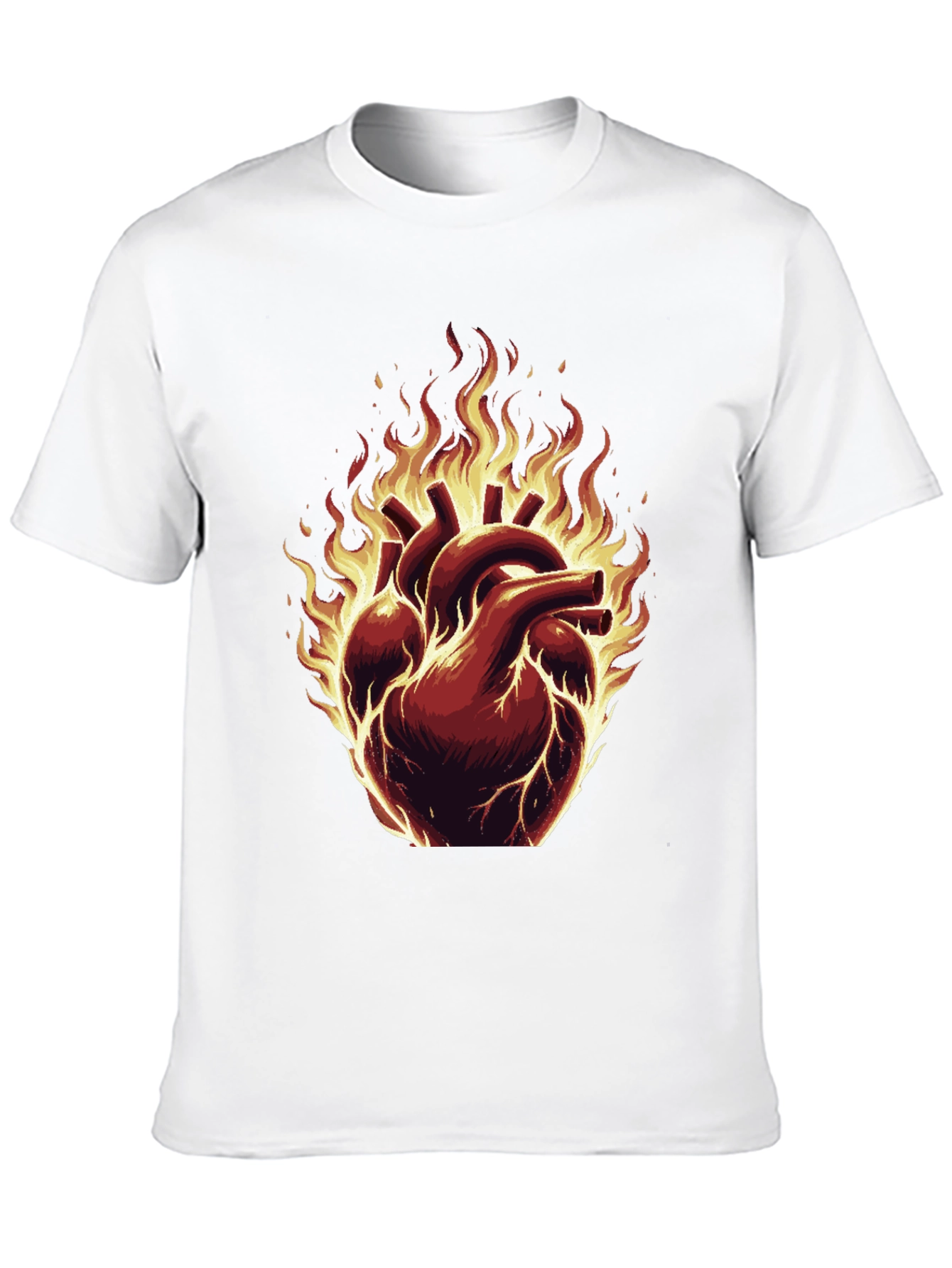 Fiery Heart Graphic Tee - Bold & Unique Design