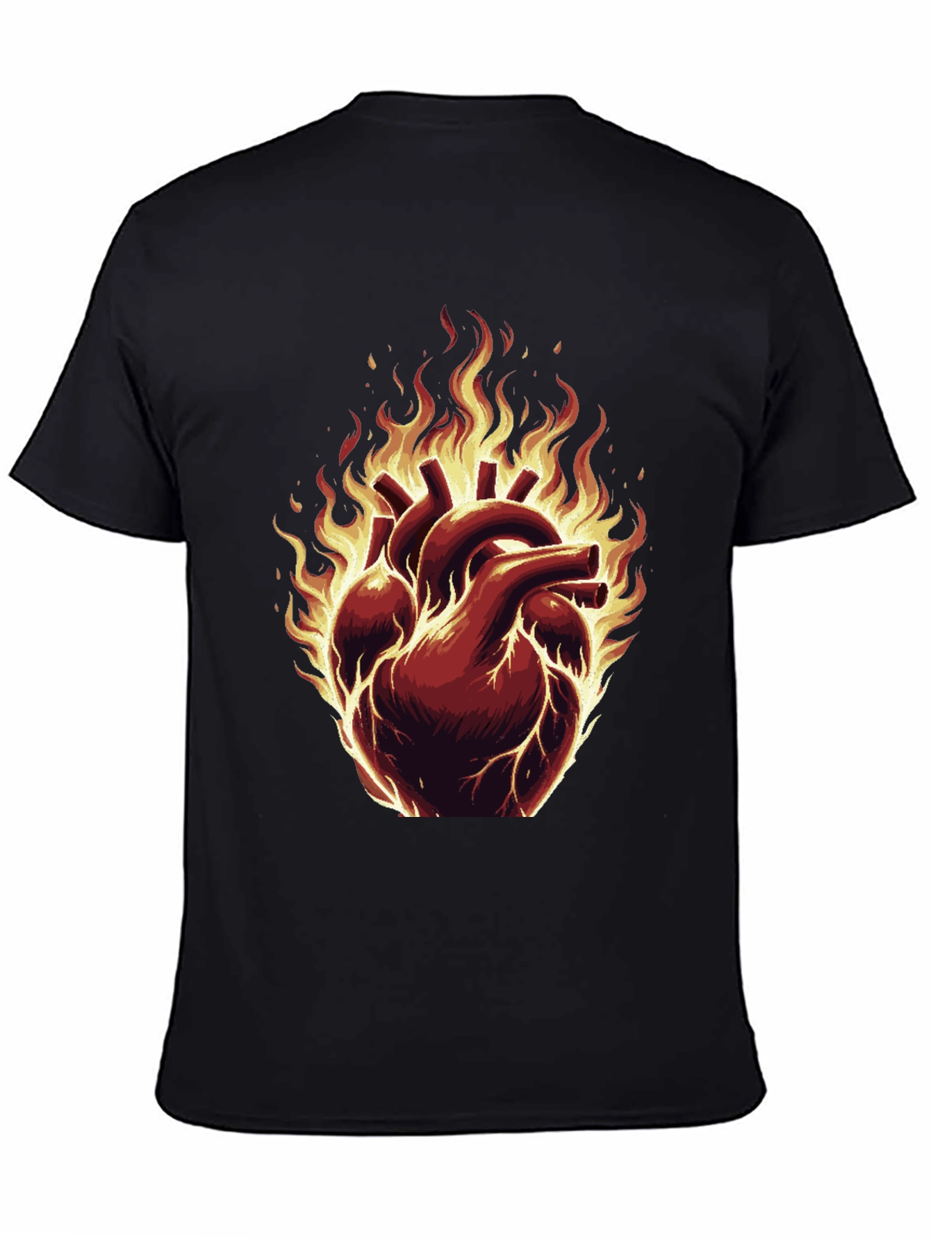 Fiery Heart Graphic Tee - Bold & Unique Design