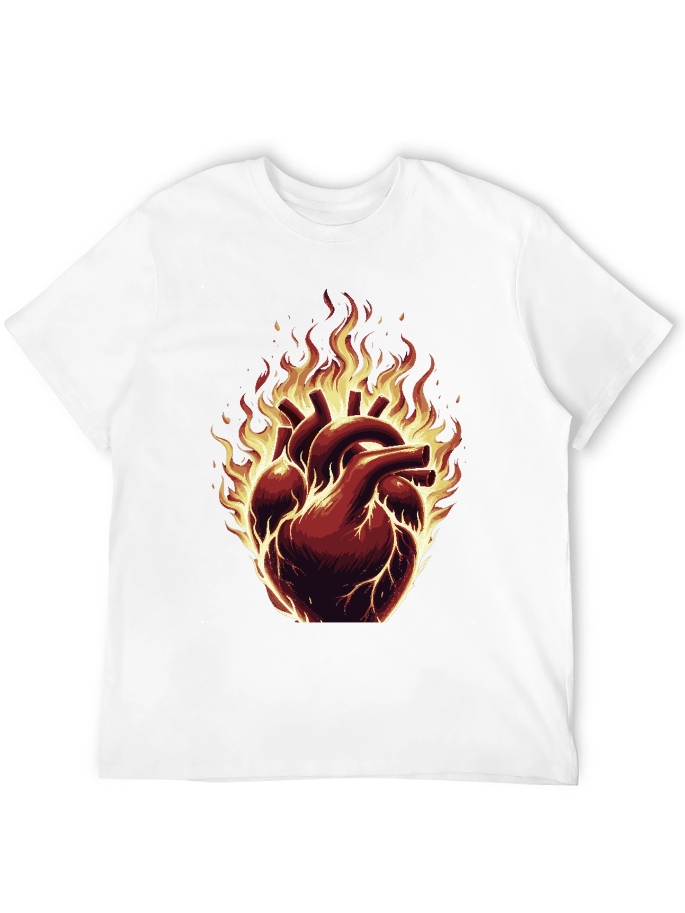Fiery Heart Graphic Tee - Bold & Unique Design