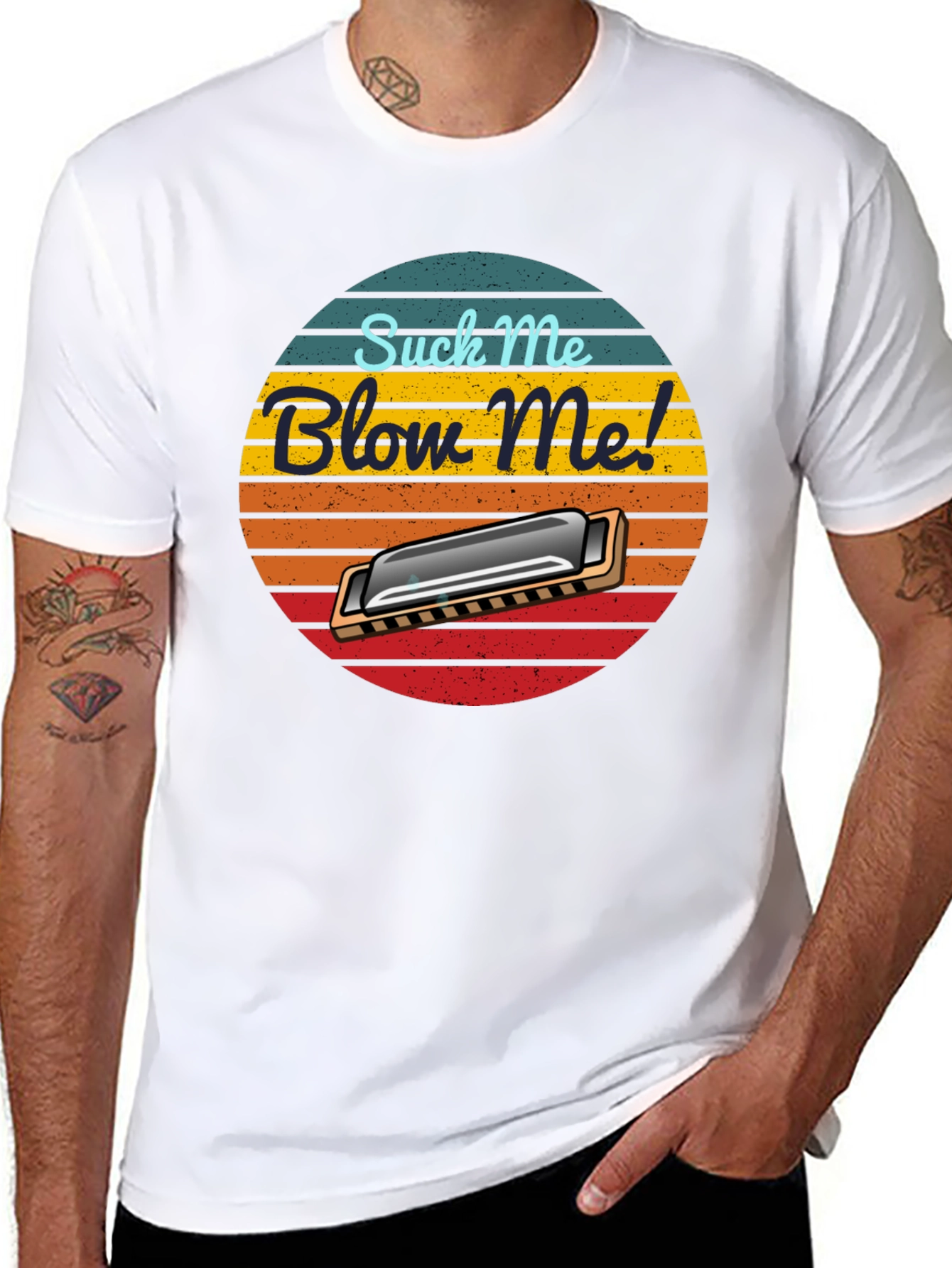 Suck Me Blow Me Harmonica T-Shirt