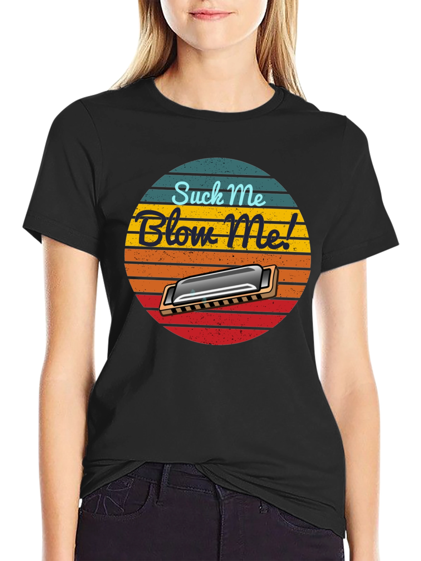 Suck Me Blow Me Harmonica T-Shirt