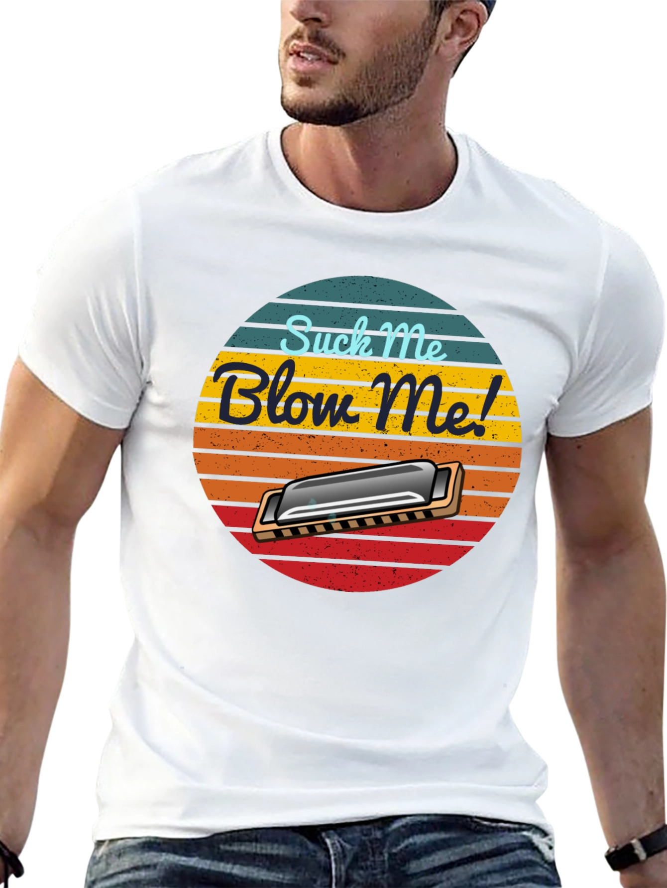 Suck Me Blow Me Harmonica T-Shirt