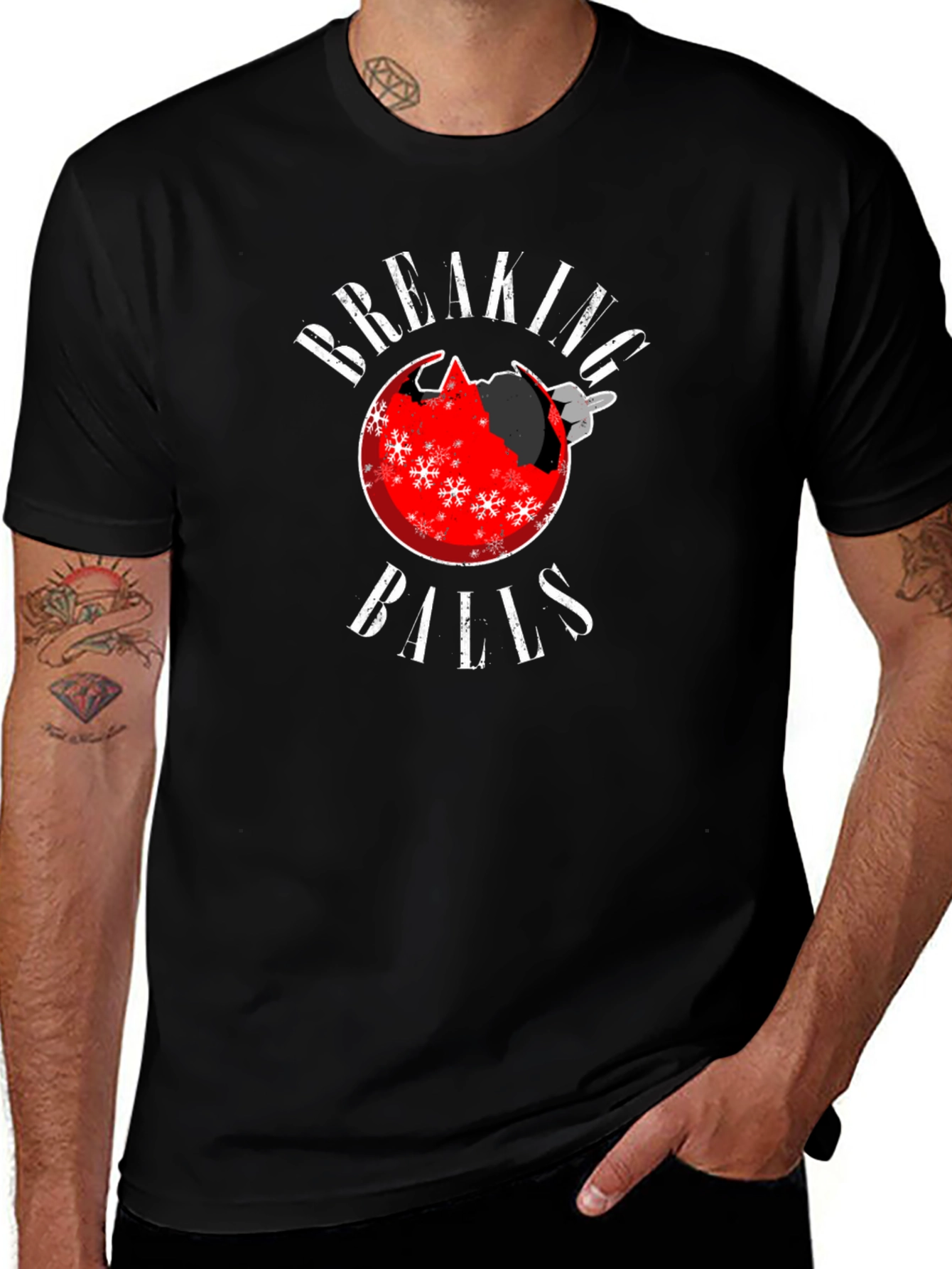 Breaking Balls Christmas Ornament Humor T-Shirt