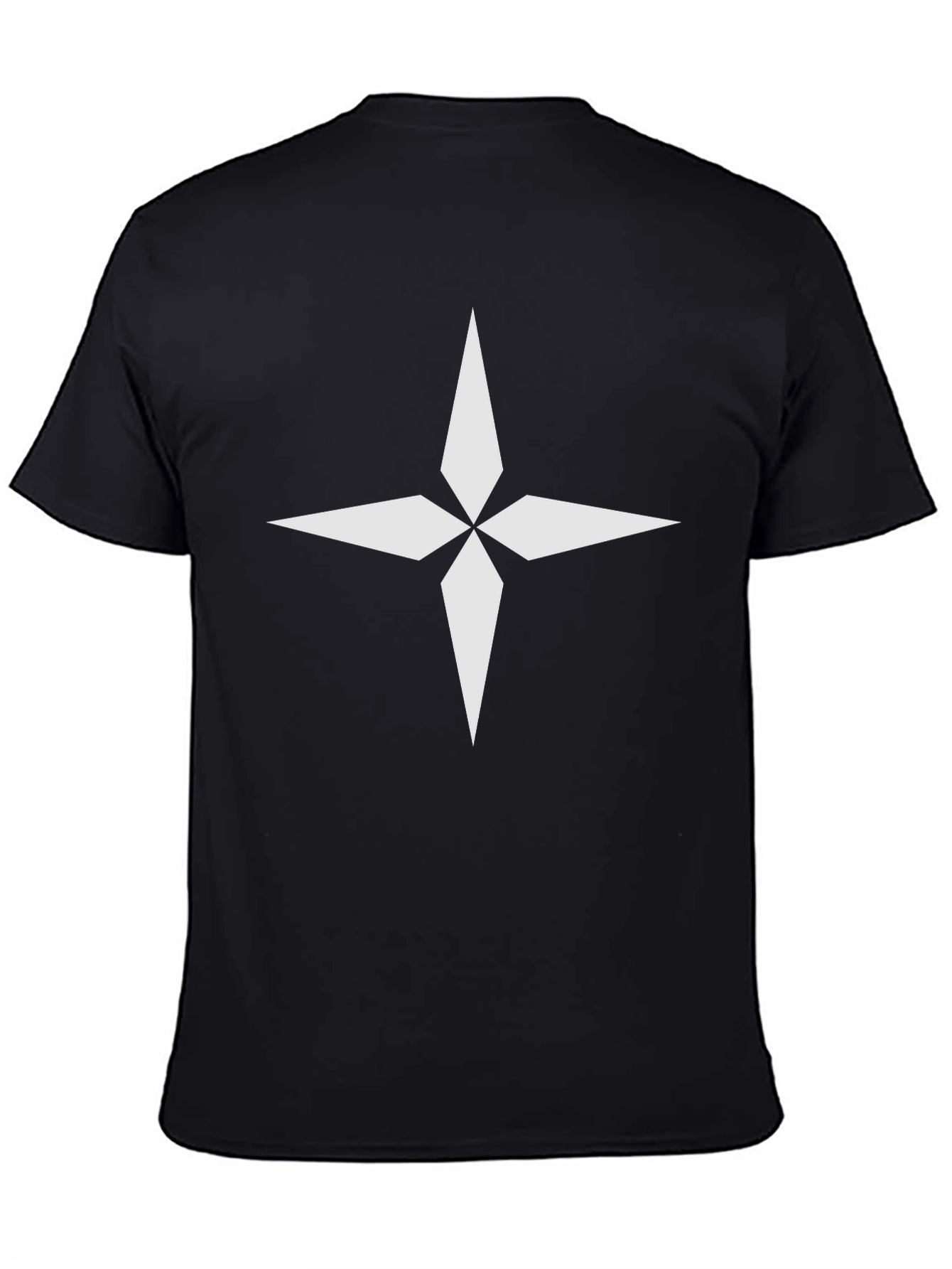 Black Tee with White Star Design | Casual Wear