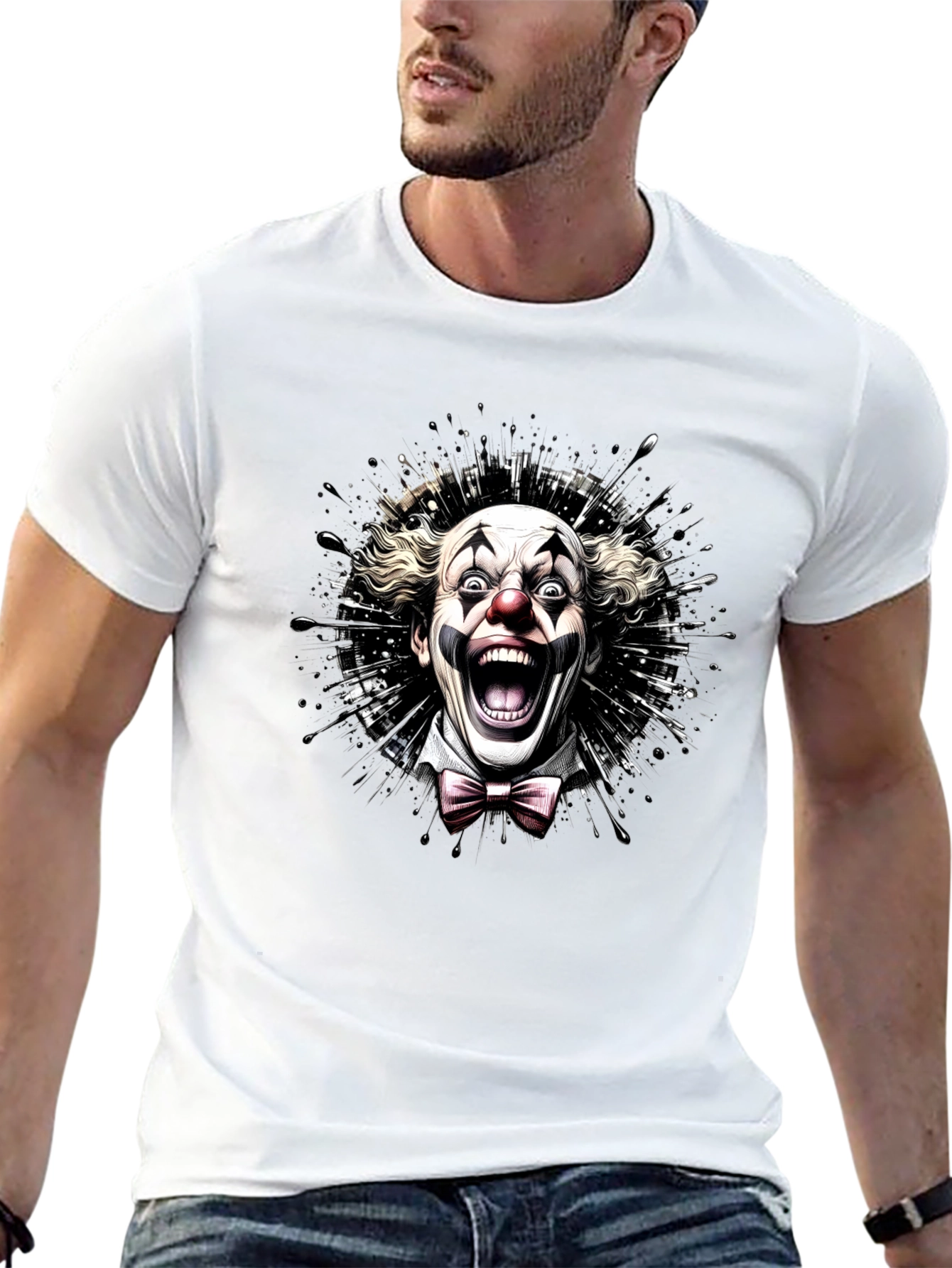 Scary Clown Graphic Tee - Mens Black T-Shirt