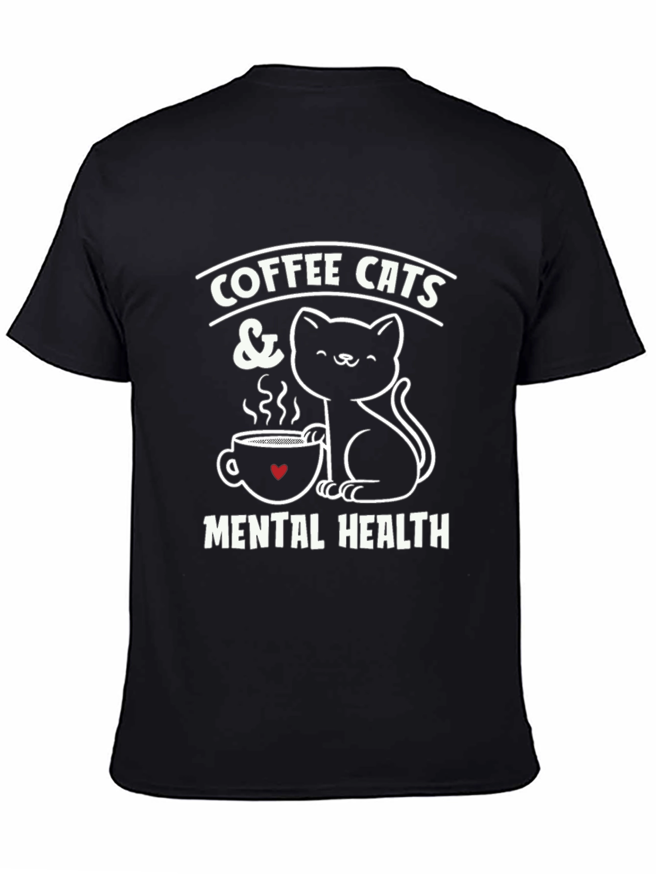 Coffee Cats & Mental Health Graphic T-Shirt