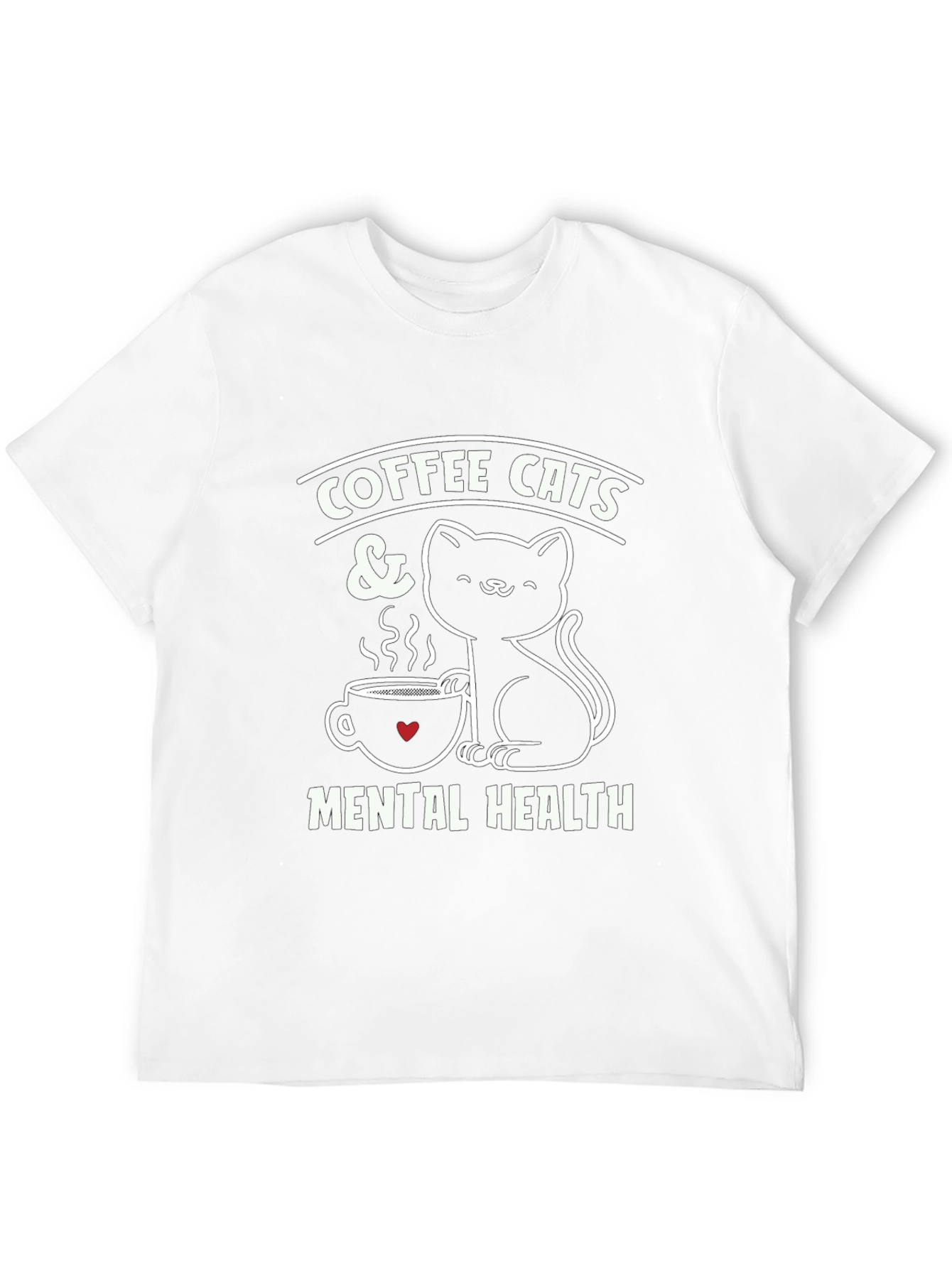 Coffee Cats & Mental Health Graphic T-Shirt