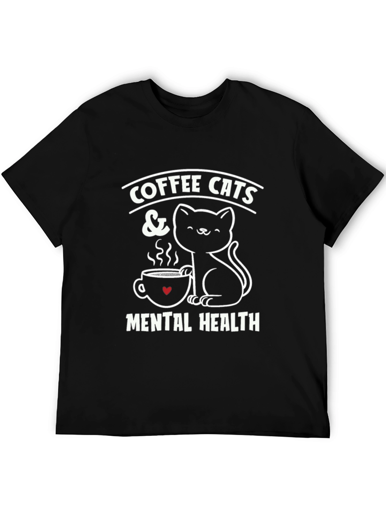 Coffee Cats & Mental Health Graphic T-Shirt