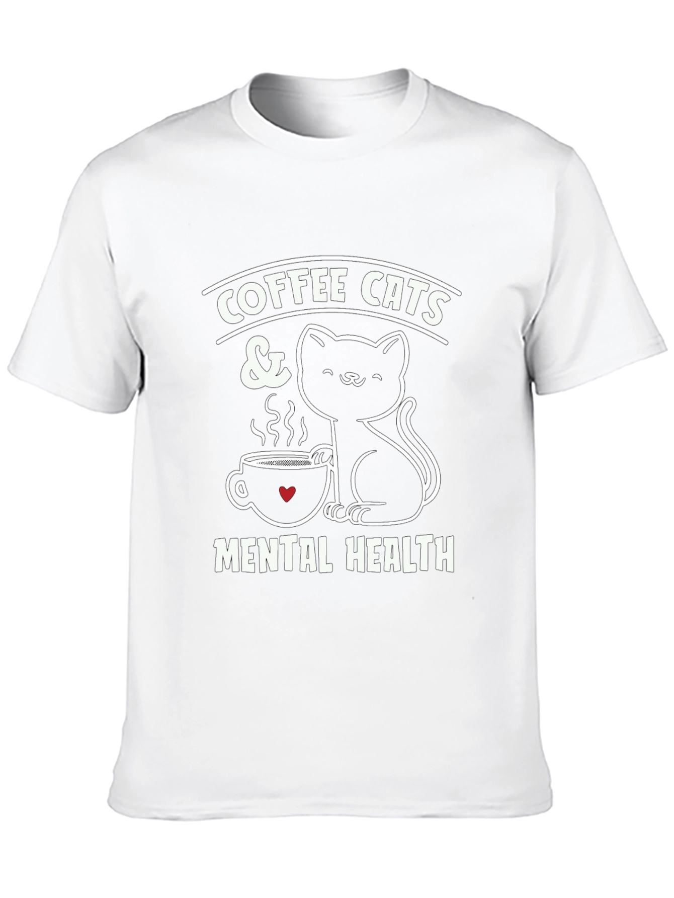 Coffee Cats & Mental Health Graphic T-Shirt