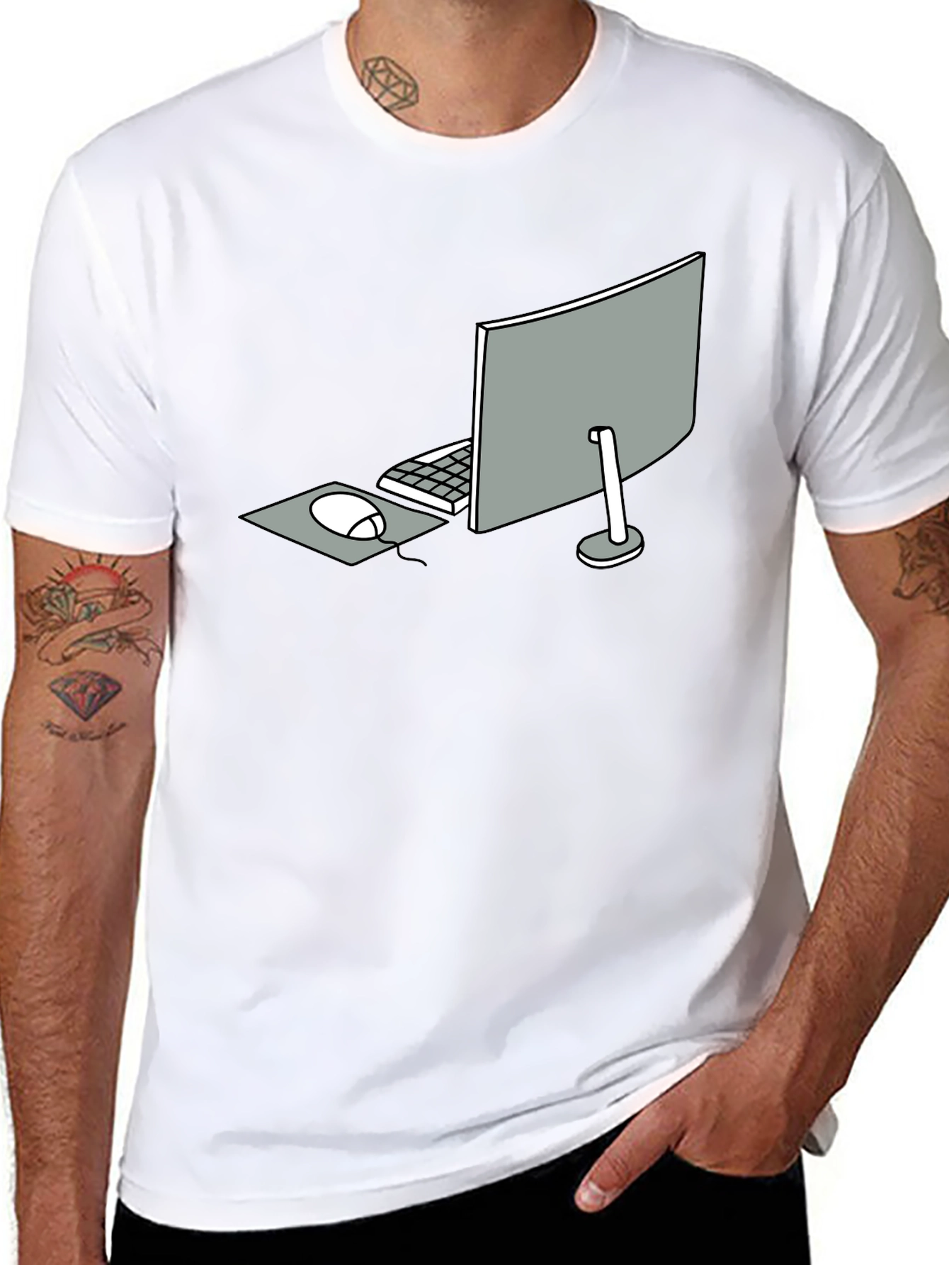 Minimalist Computer Setup Graphic Tee