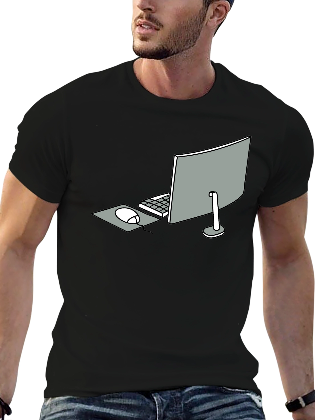 Minimalist Computer Setup Graphic Tee
