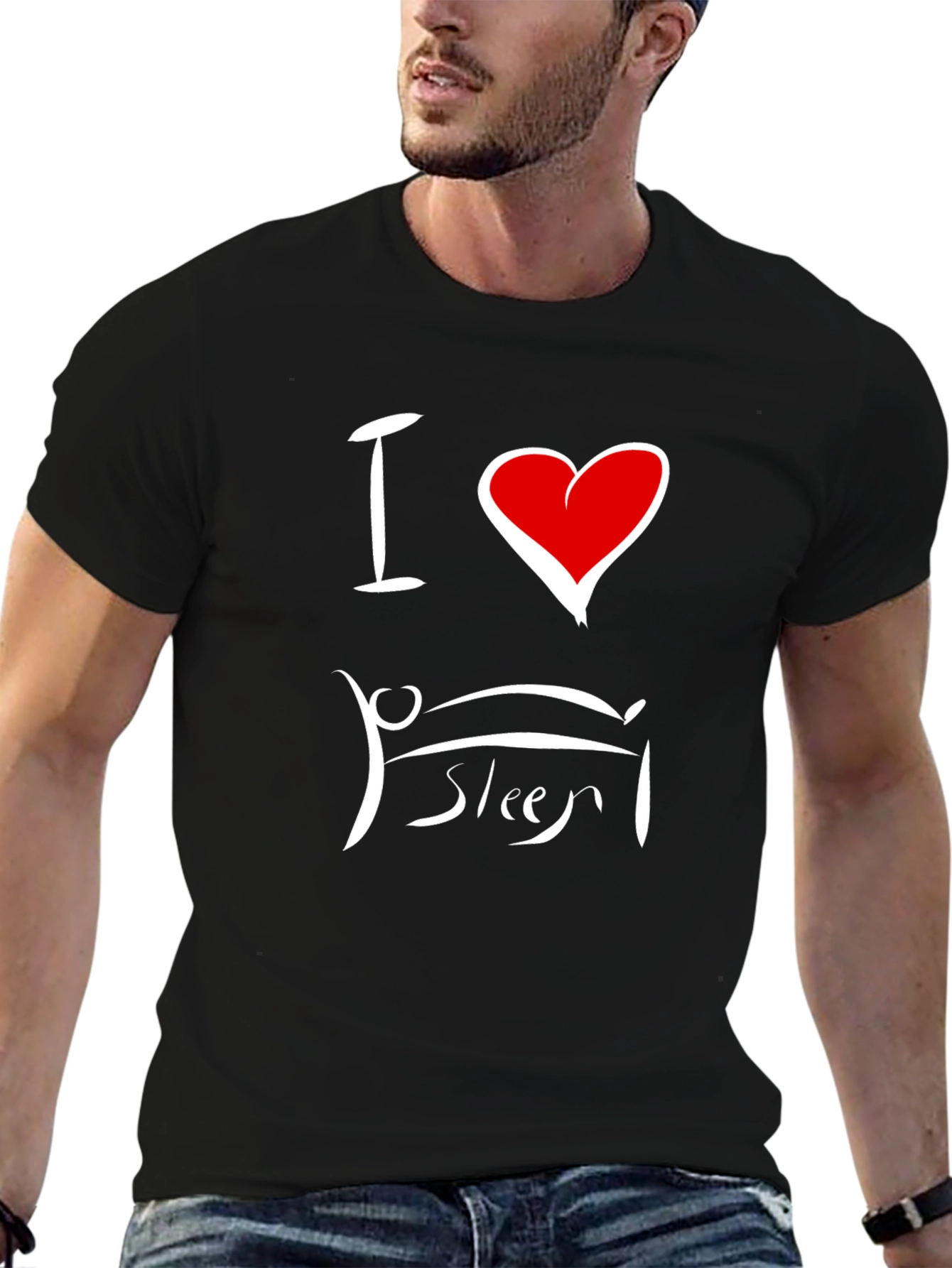 I Heart Sleep Black T-Shirt - Soft & Comfy