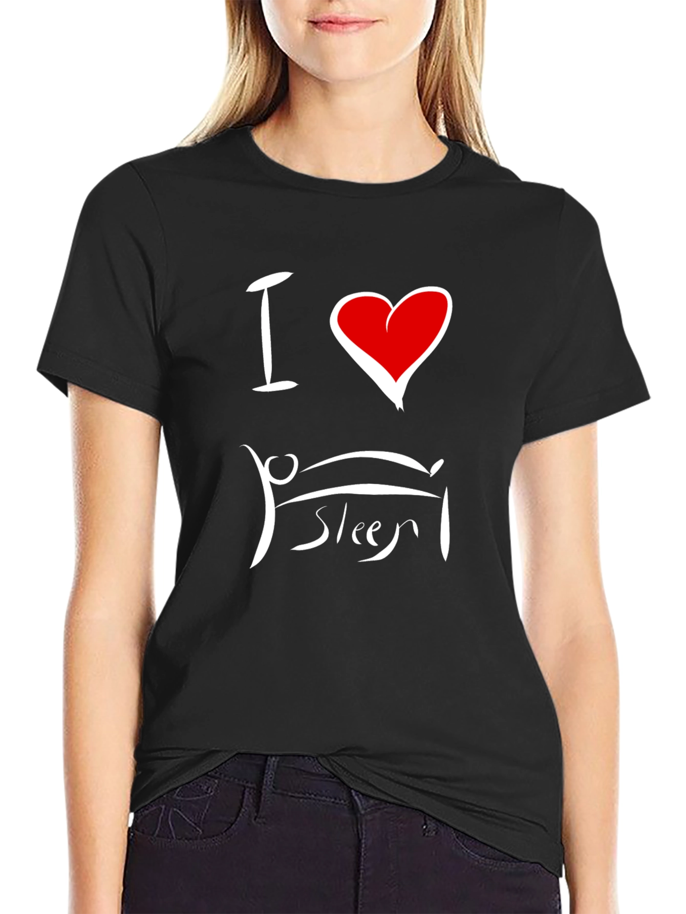 I Heart Sleep Black T-Shirt - Soft & Comfy
