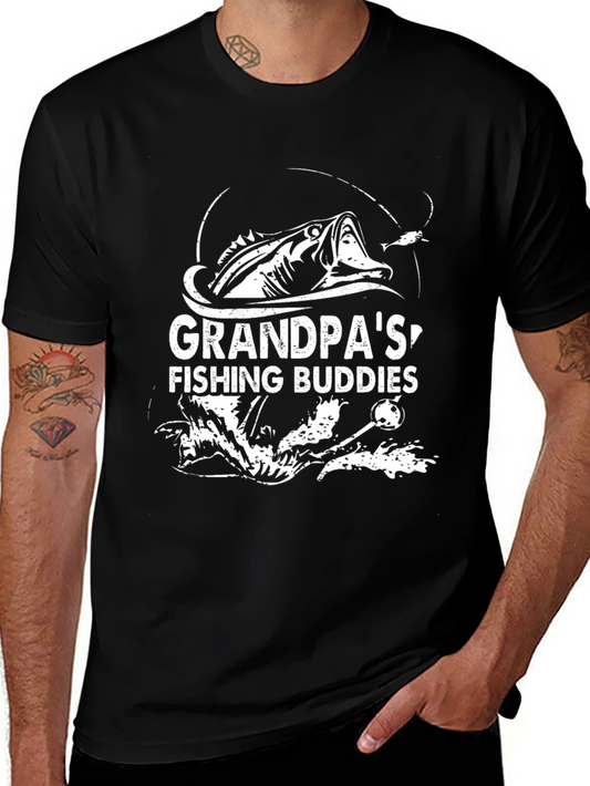 Grandpas Fishing Buddies Black T-Shirt