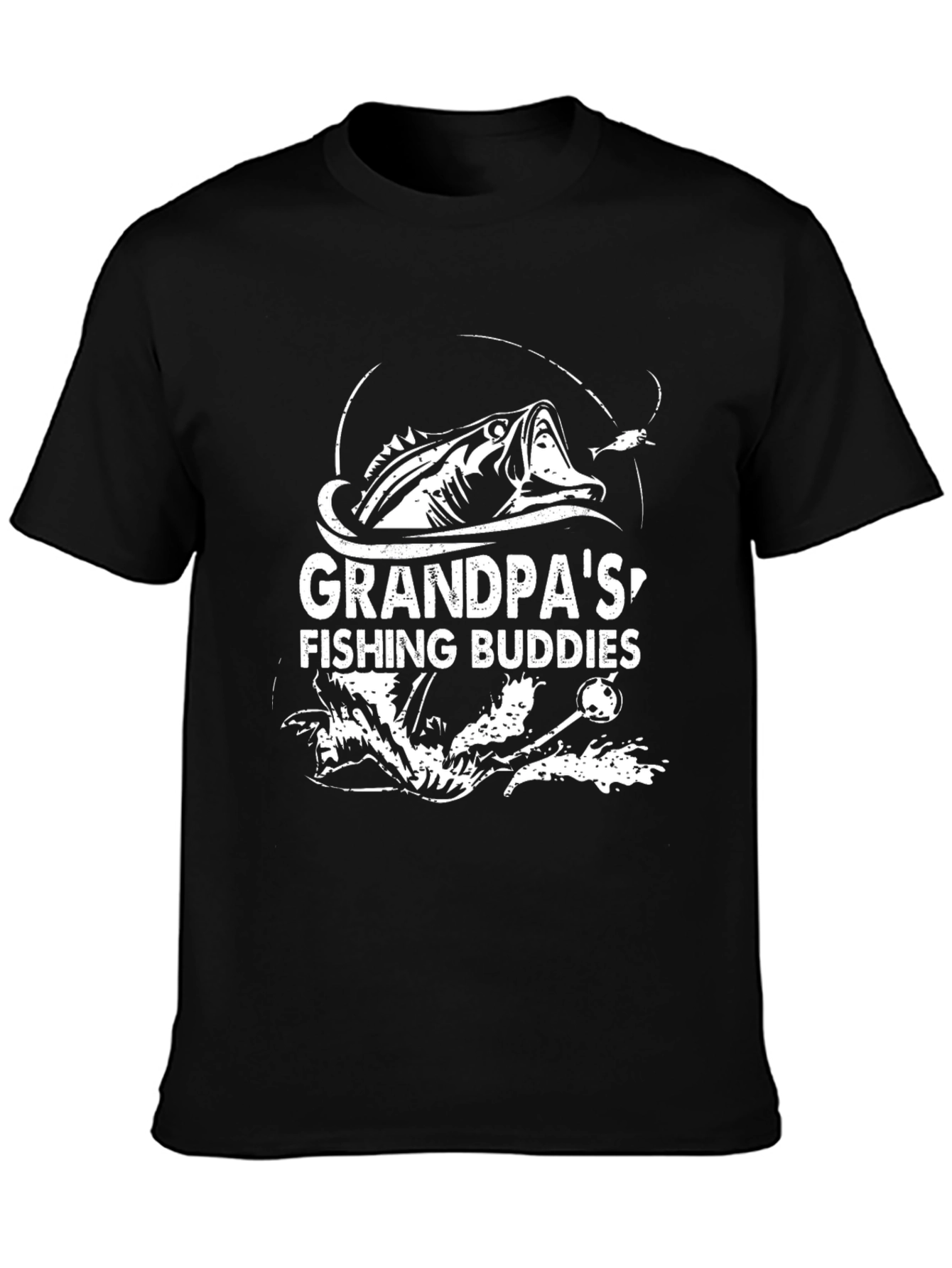 Grandpas Fishing Buddies Black T-Shirt