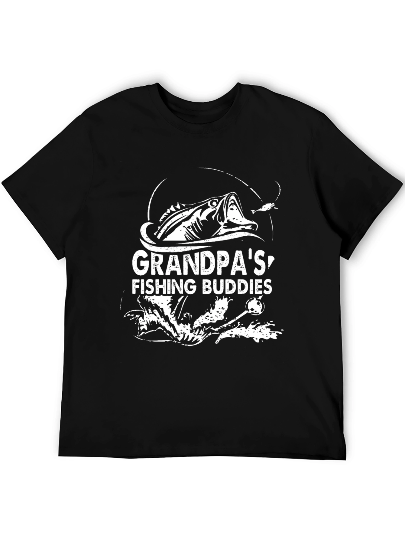 Grandpas Fishing Buddies Black T-Shirt