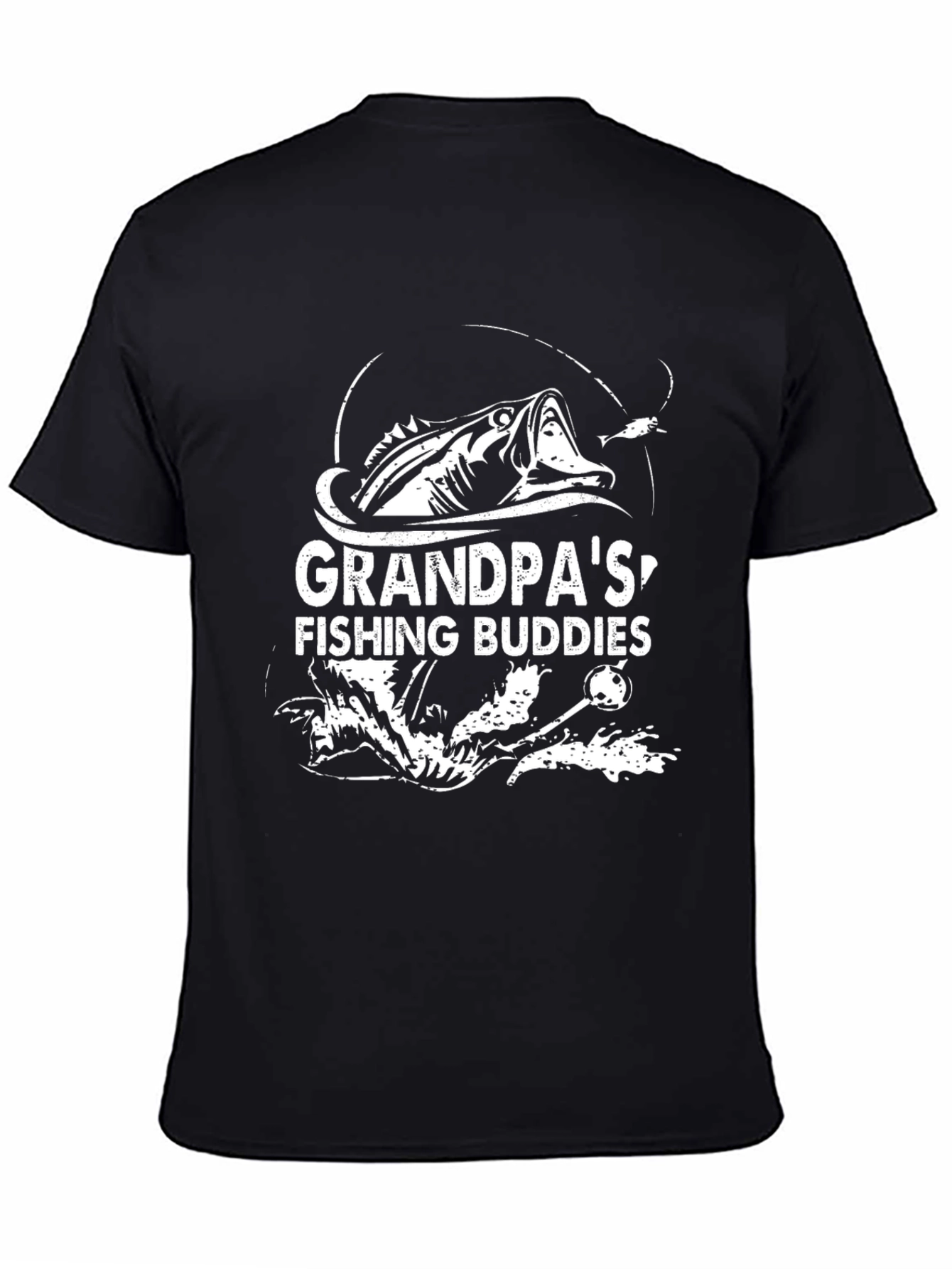 Grandpas Fishing Buddies Black T-Shirt
