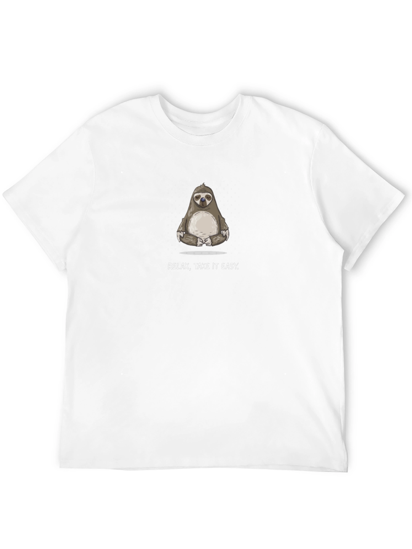 Relax Take It Easy Sloth Graphic Tee - Black