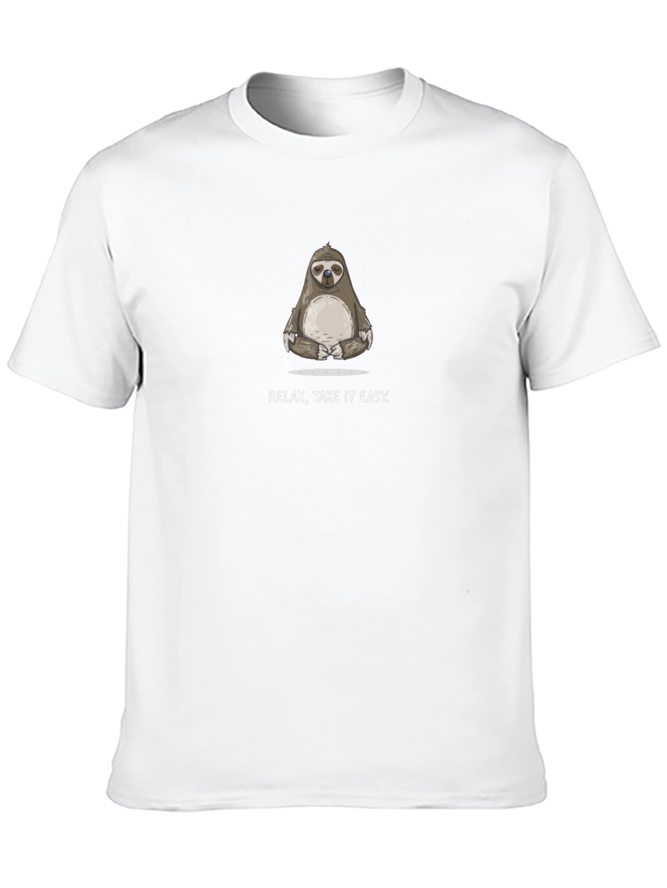 Relax Take It Easy Sloth Graphic Tee - Black