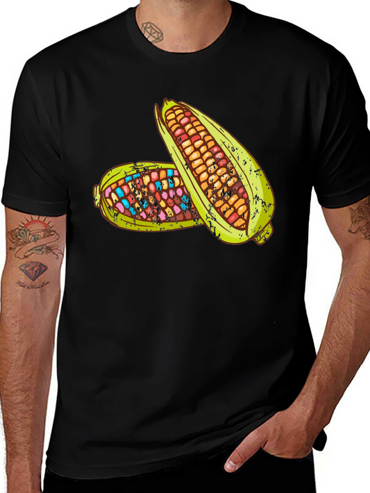 Colorful Corn Graphic T-Shirt