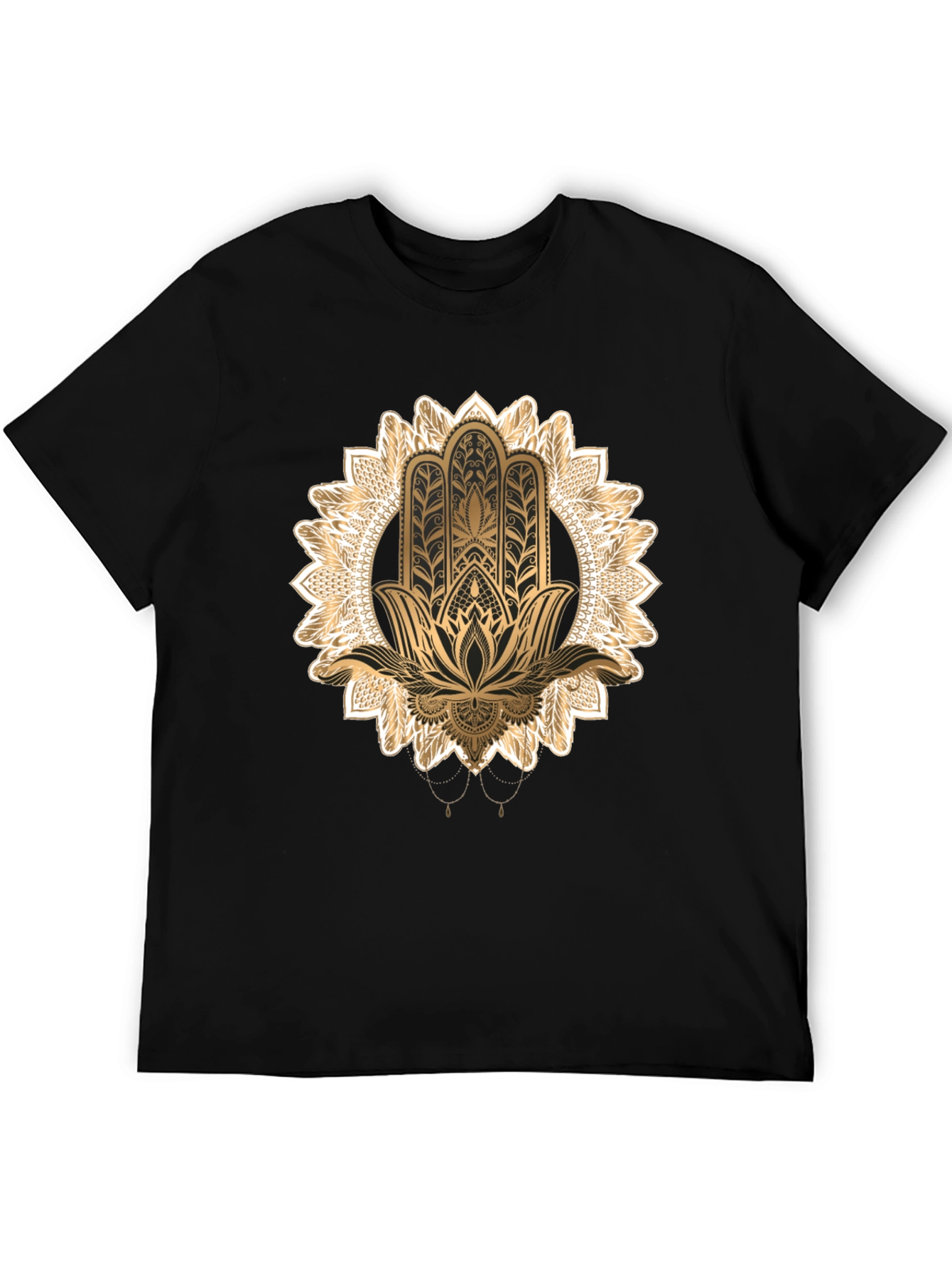 Hamsa Hand Graphic Black T-Shirt