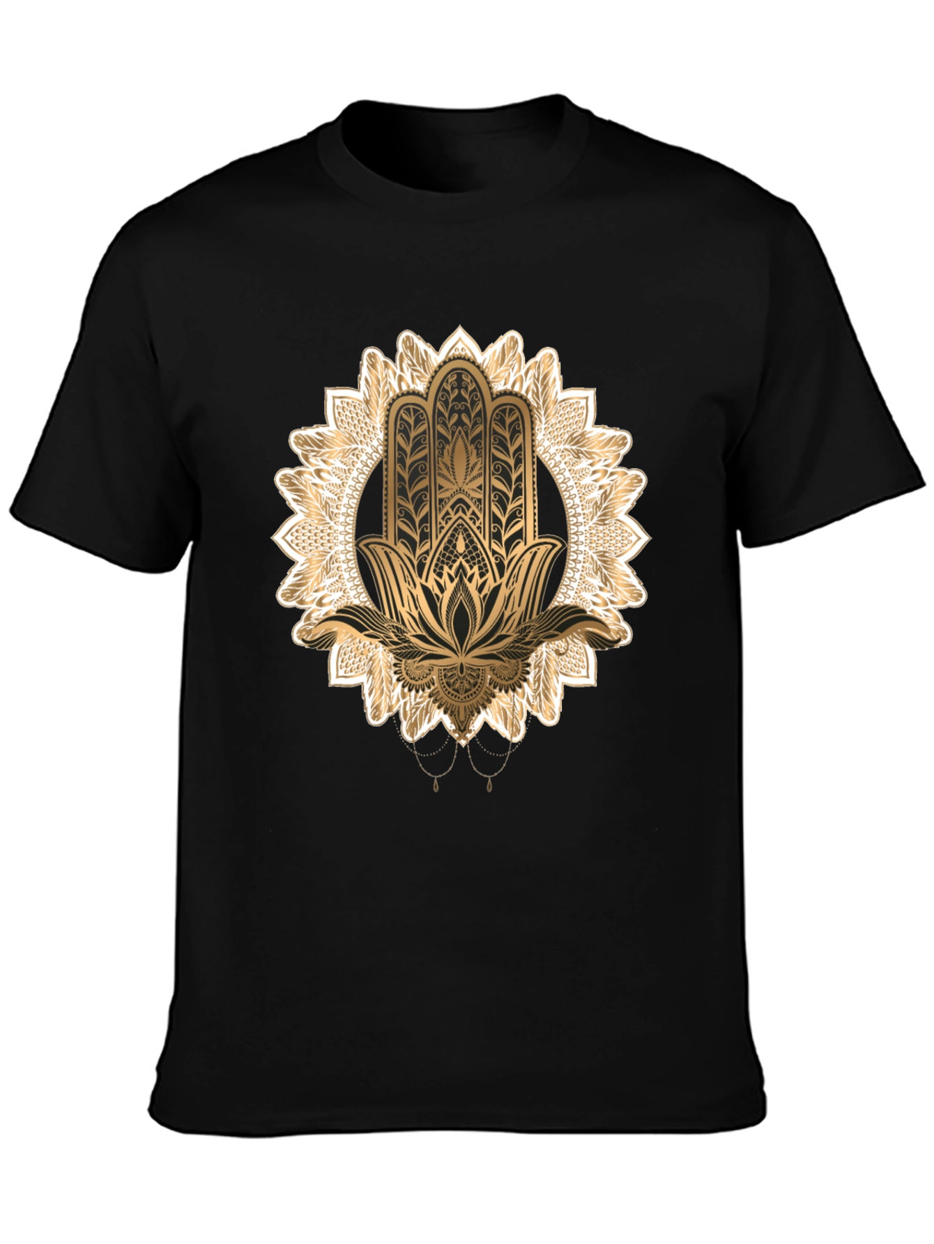Hamsa Hand Graphic Black T-Shirt