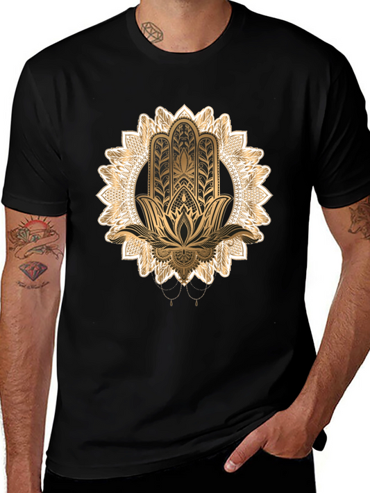 Hamsa Hand Graphic Black T-Shirt