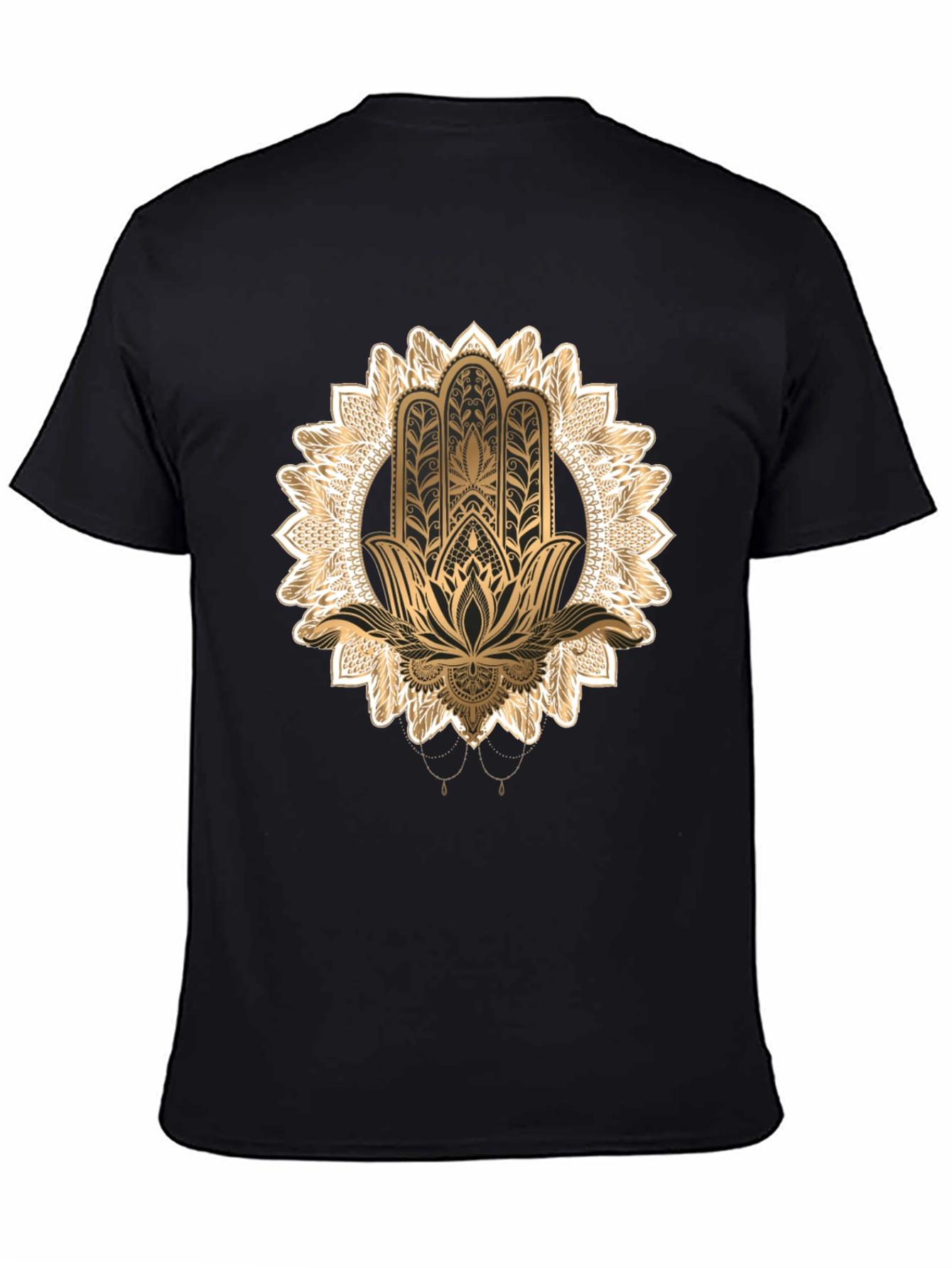 Hamsa Hand Graphic Black T-Shirt