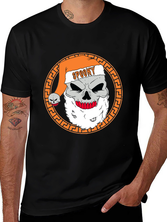 Spooky Santa Skull Graphic Tee