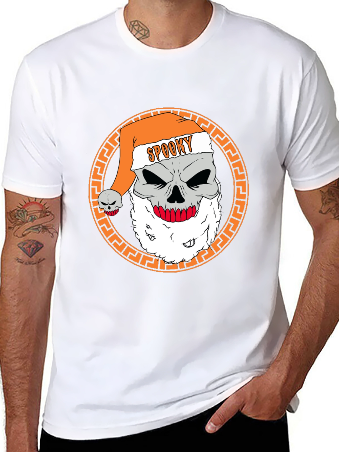 Spooky Santa Skull Graphic Tee
