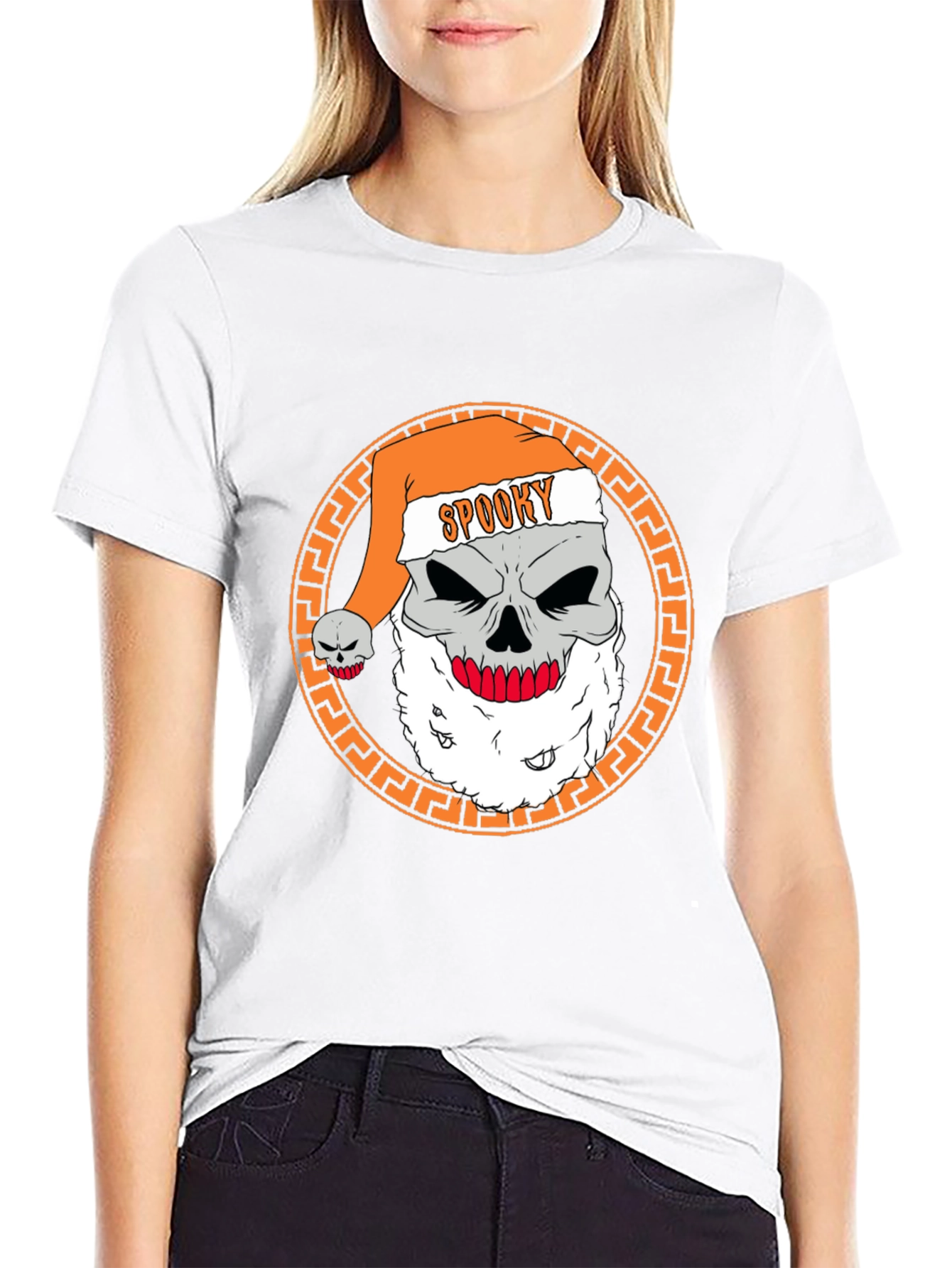 Spooky Santa Skull Graphic Tee