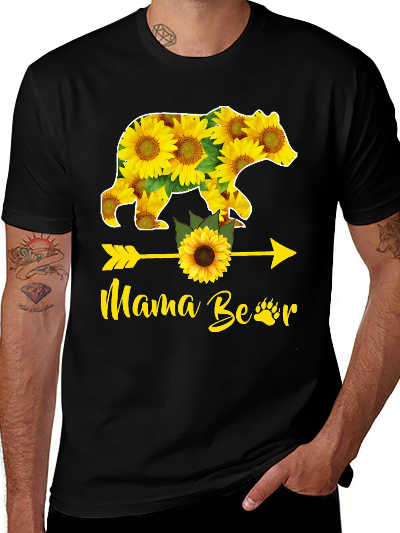 Mama Bear Sunflower Graphic Tee