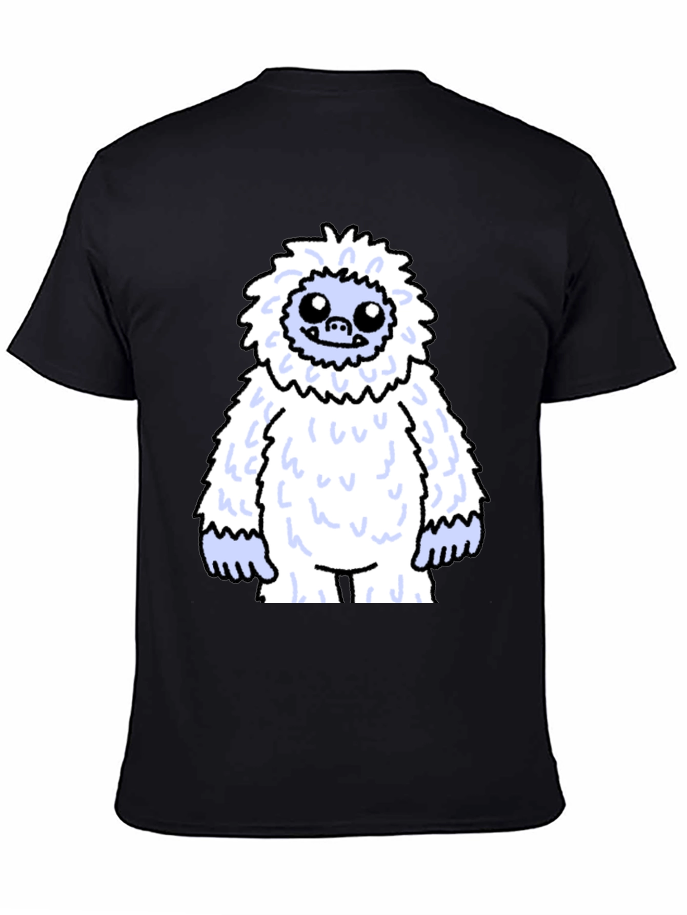 Yeti Cartoon Black T-Shirt