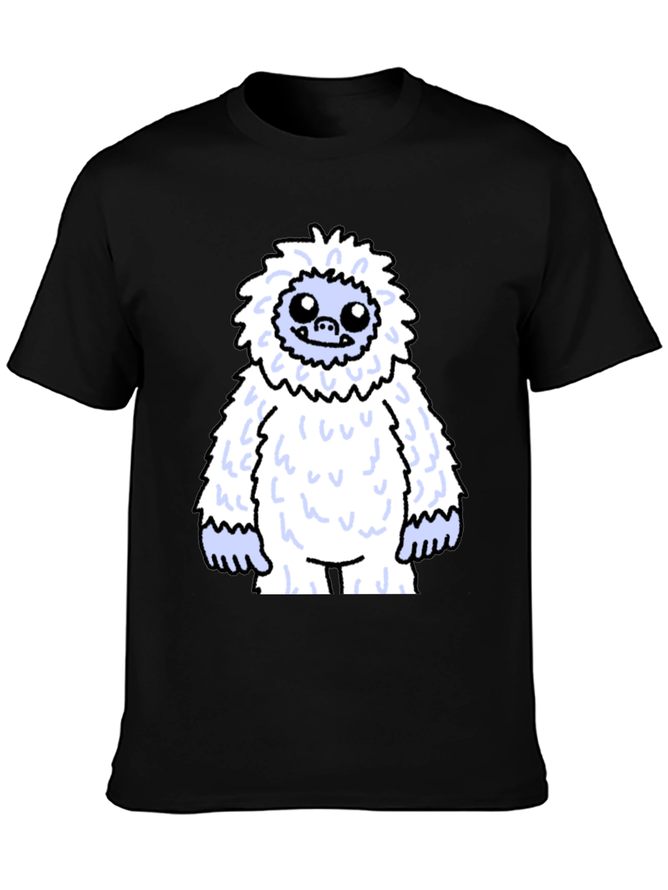Yeti Cartoon Black T-Shirt