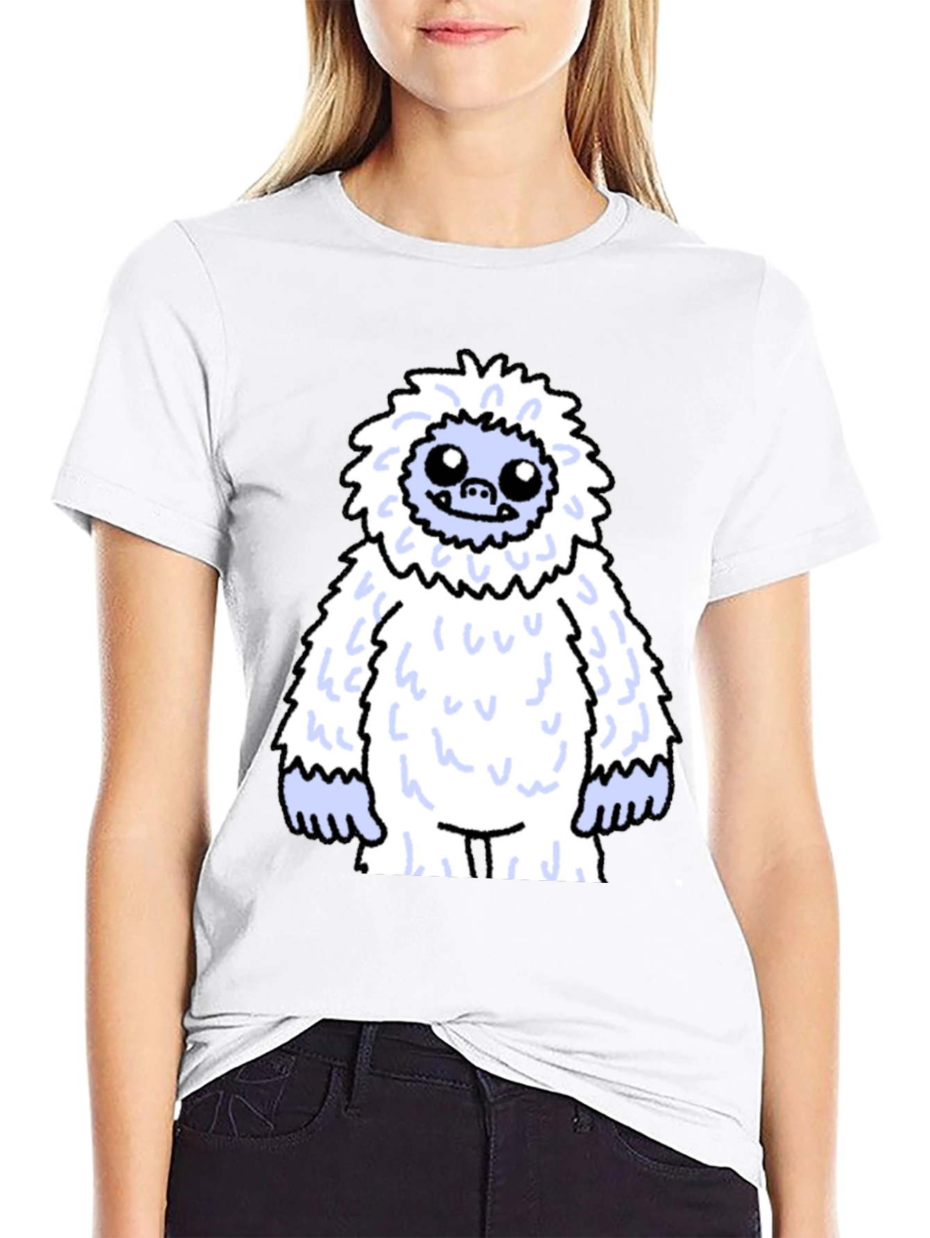 Yeti Cartoon Black T-Shirt