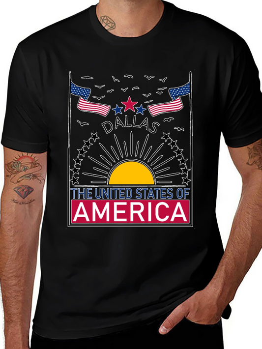 Dallas USA Graphic Tee - Patriotic Design