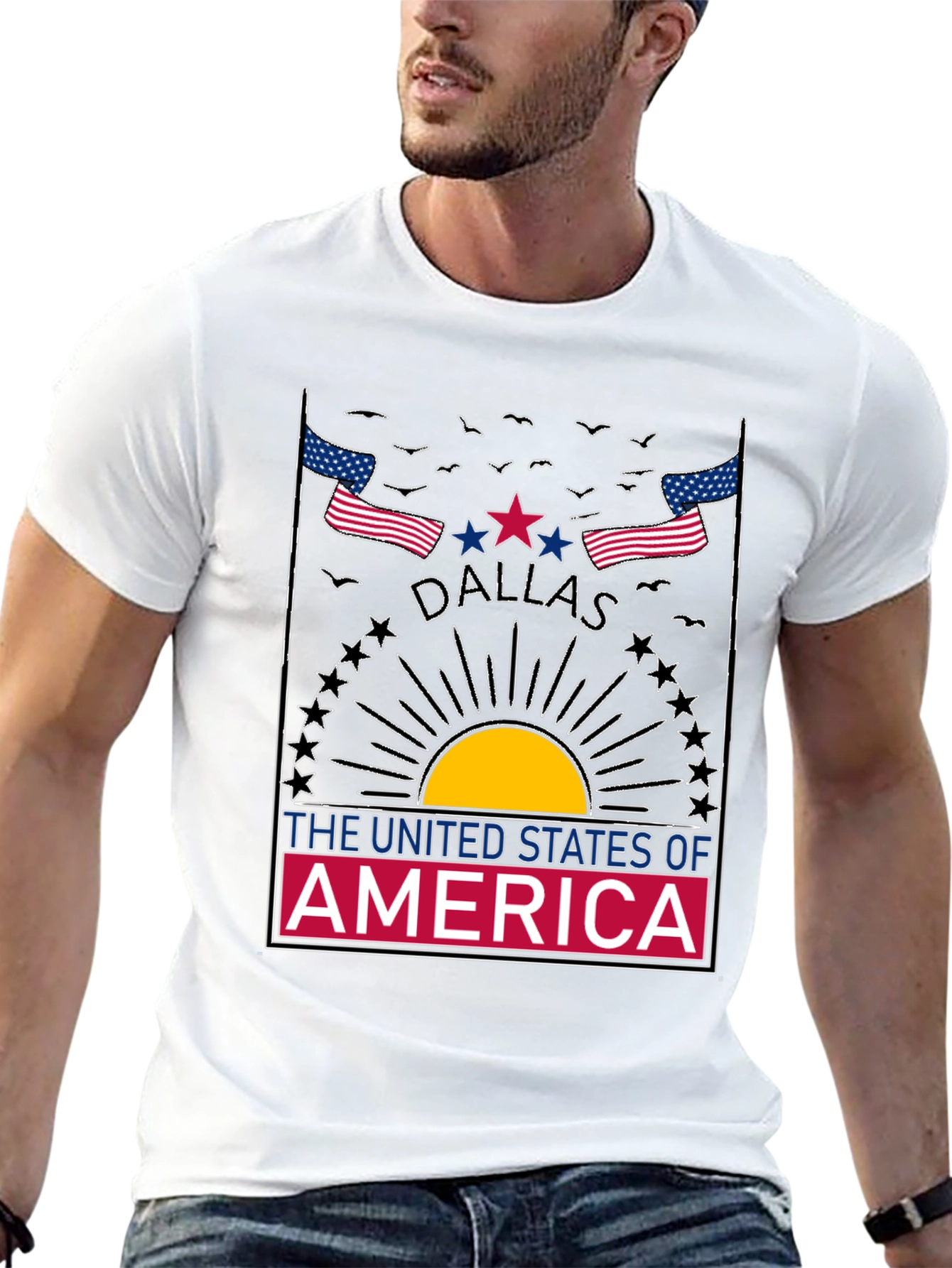 Dallas USA Graphic Tee - Patriotic Design