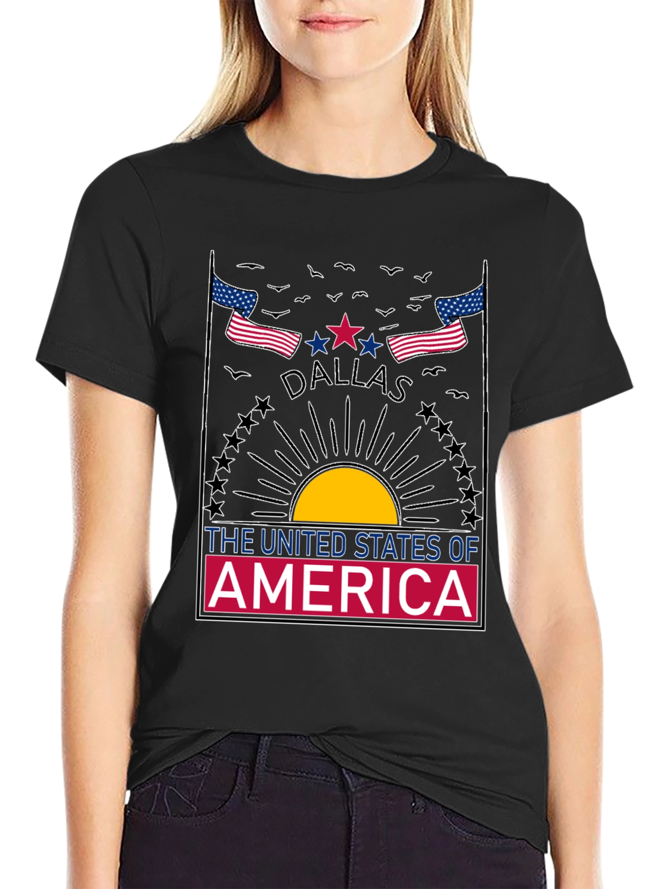Dallas USA Graphic Tee - Patriotic Design