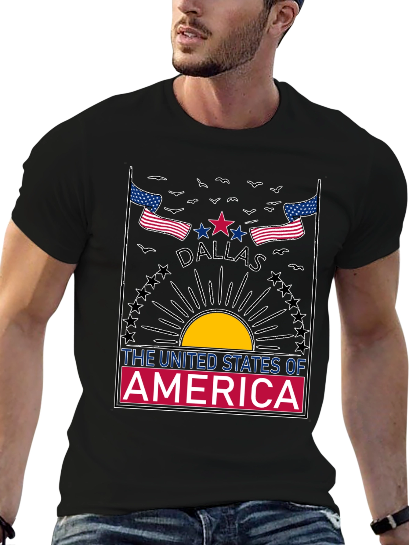Dallas USA Graphic Tee - Patriotic Design