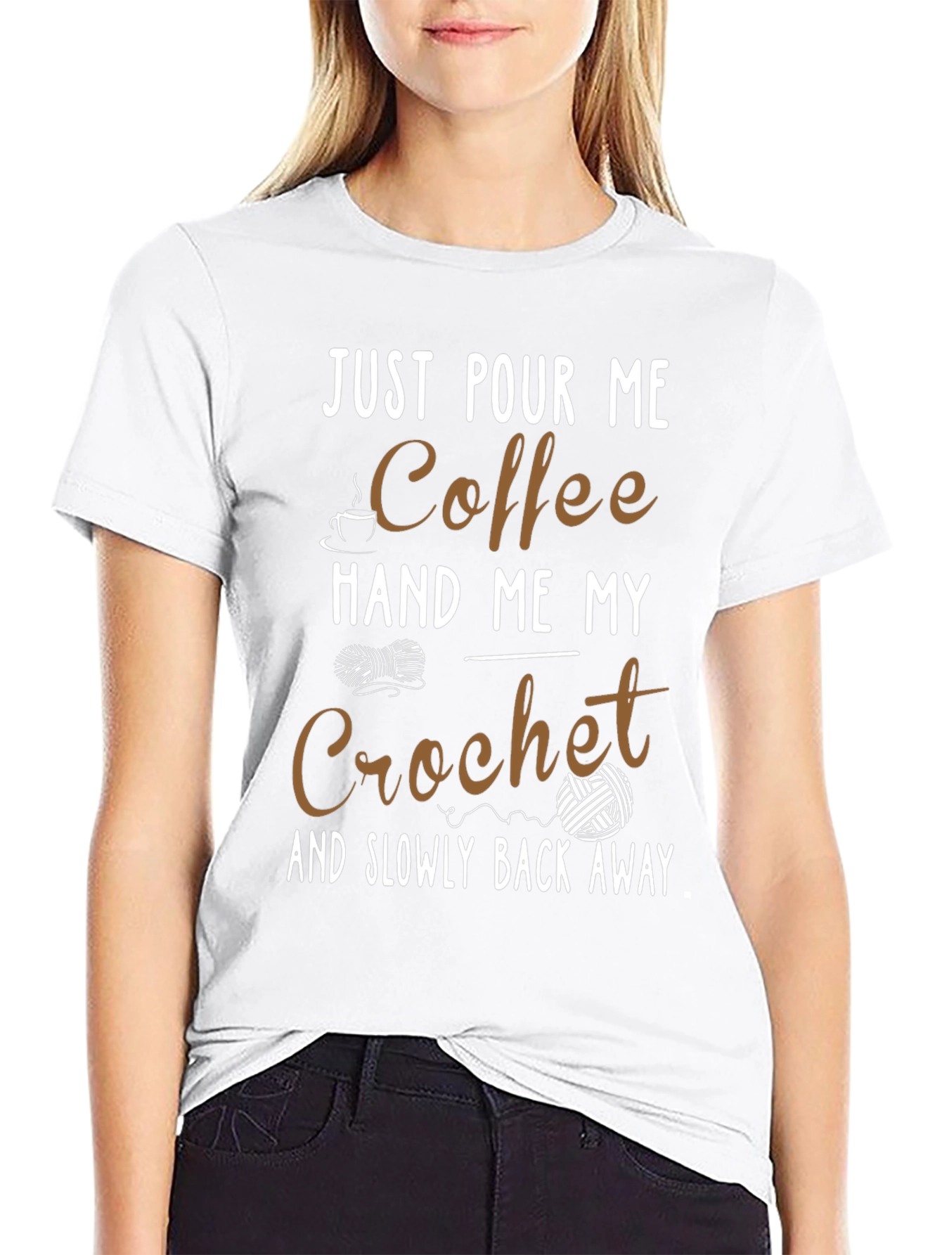 Coffee & Crochet T-Shirt - Funny Hobby Tee