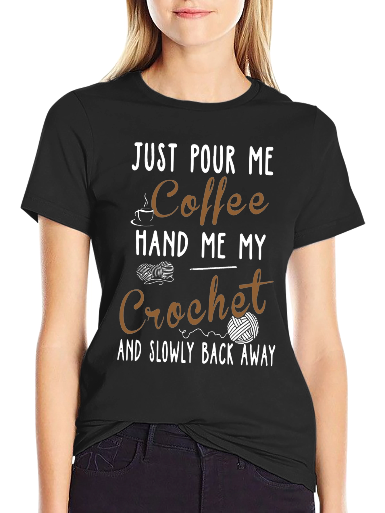 Coffee & Crochet T-Shirt - Funny Hobby Tee