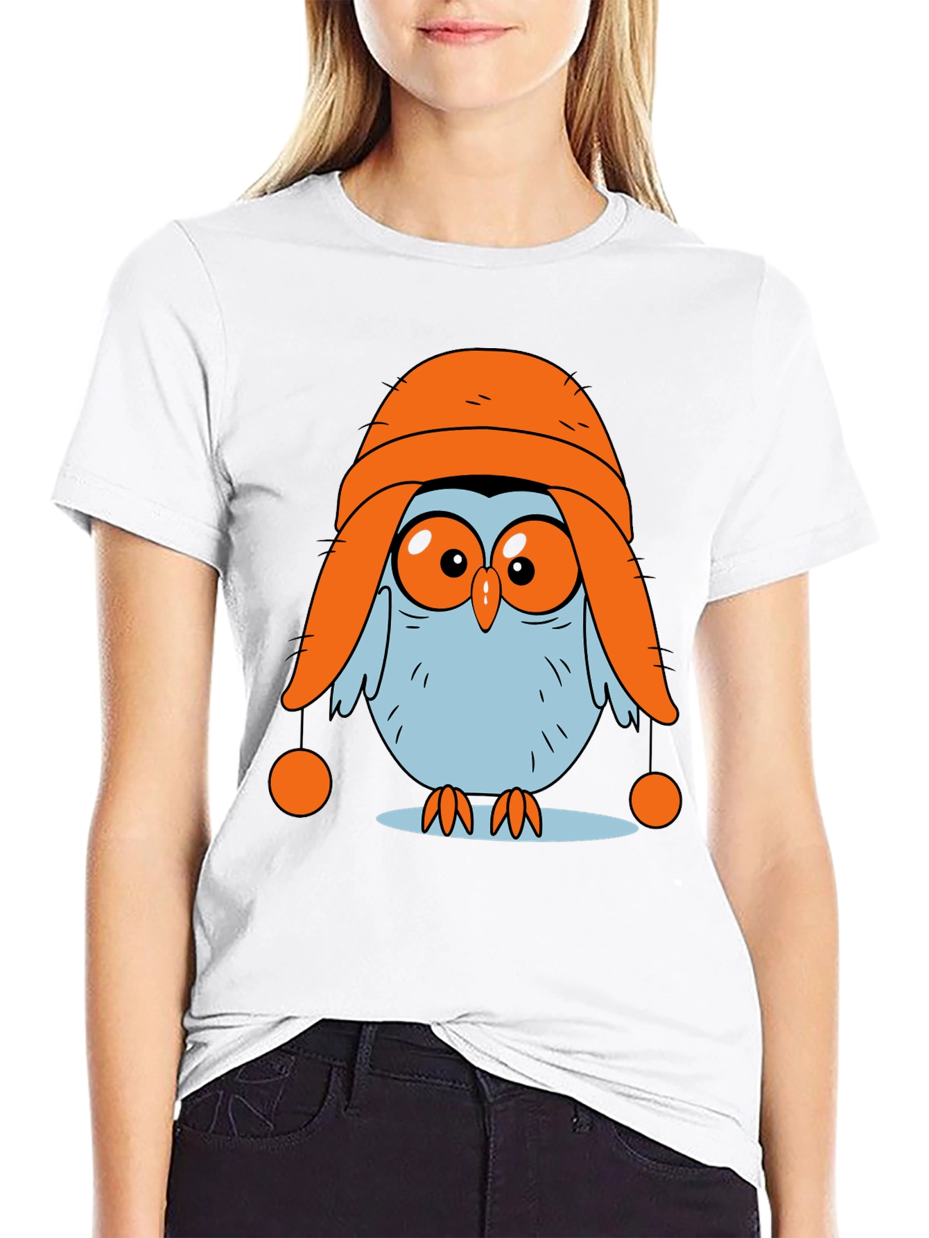 Owl in Hat Graphic T-Shirt - Quirky and Fun!