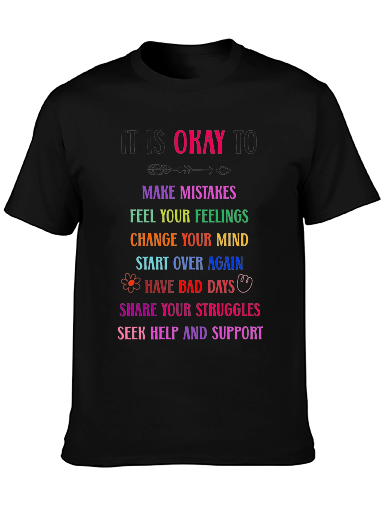 It Is Okay To Graphic Tee - Motivational Shirt