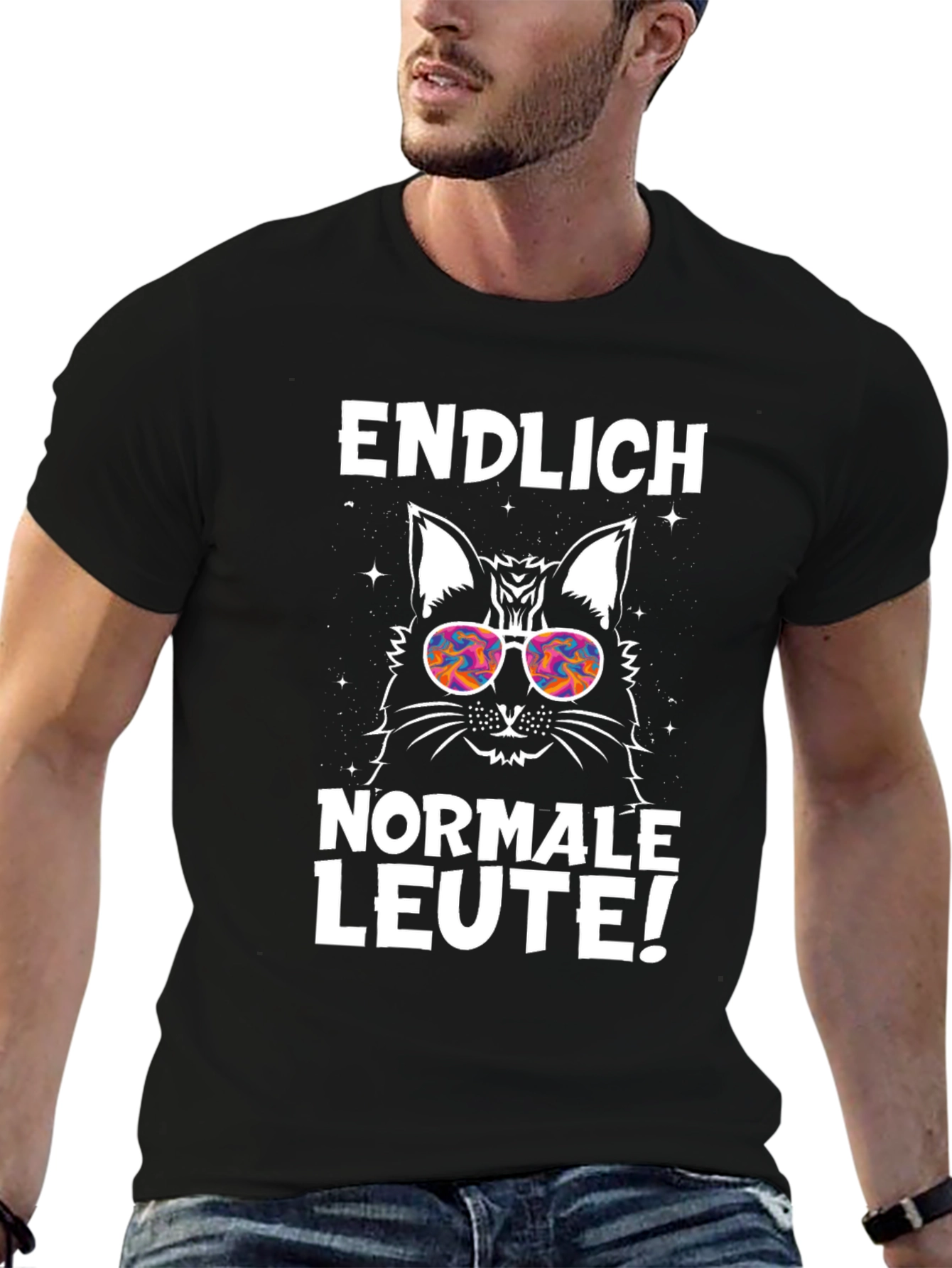 Endlich Normale Leute Cat Graphic Tee