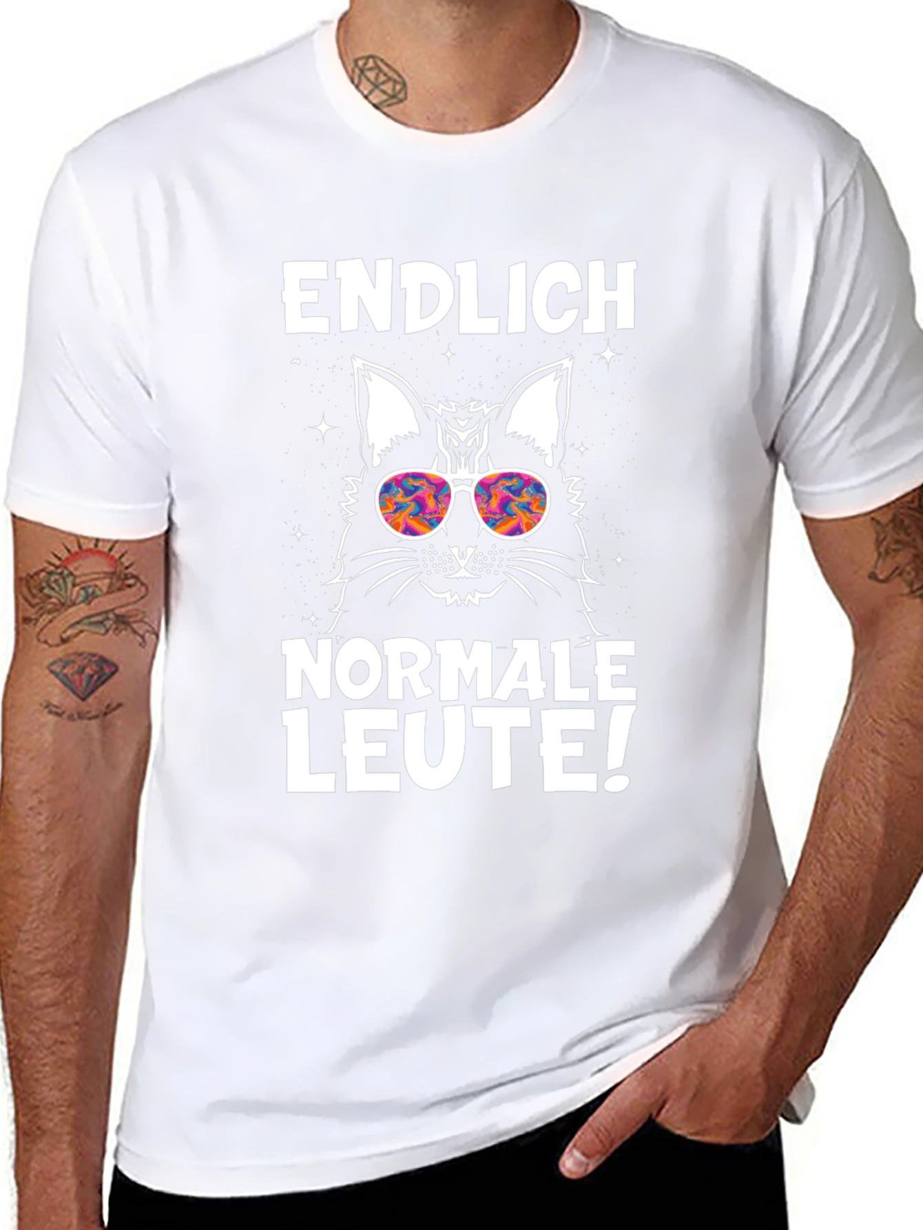Endlich Normale Leute Cat Graphic Tee