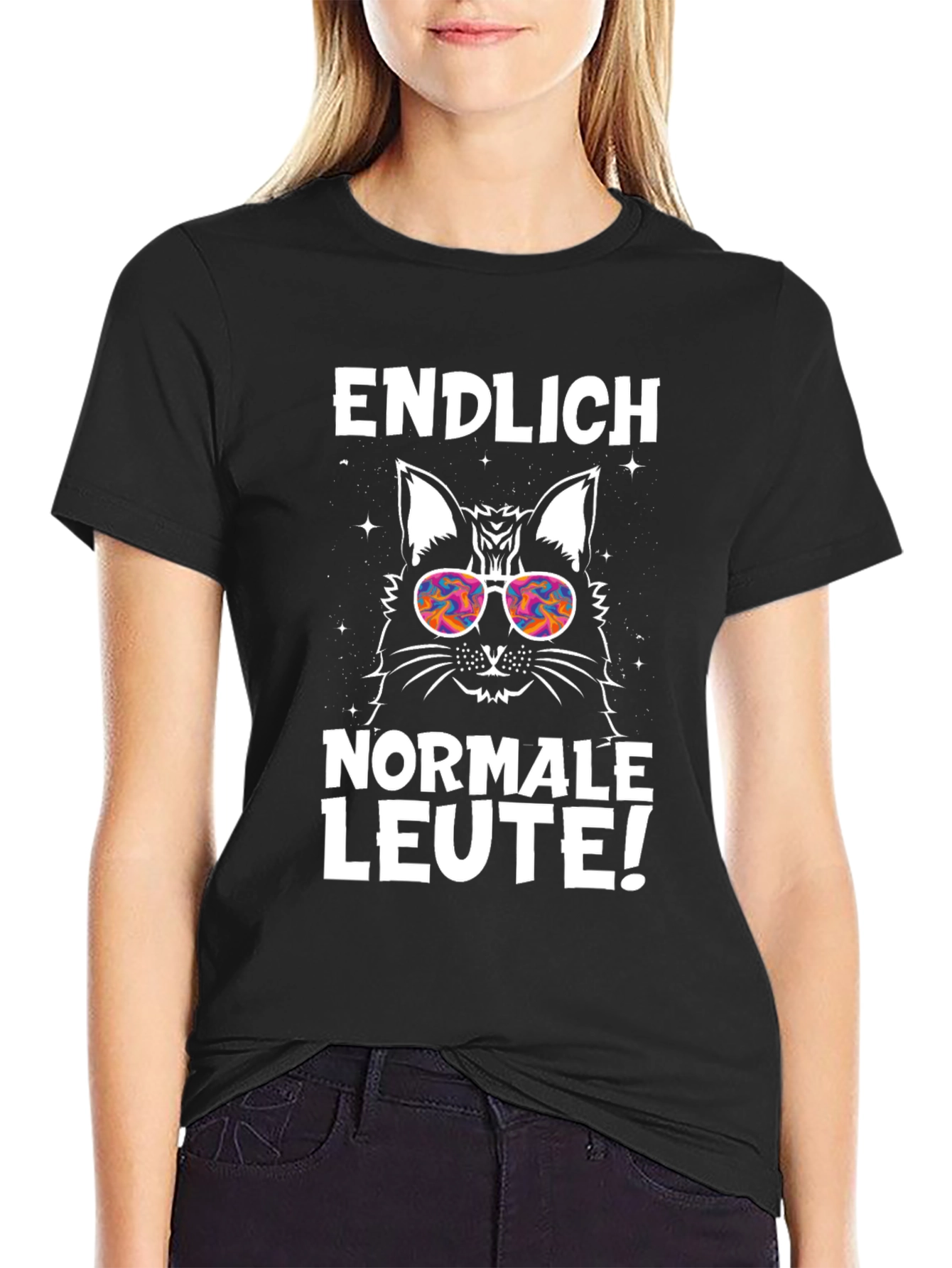 Endlich Normale Leute Cat Graphic Tee