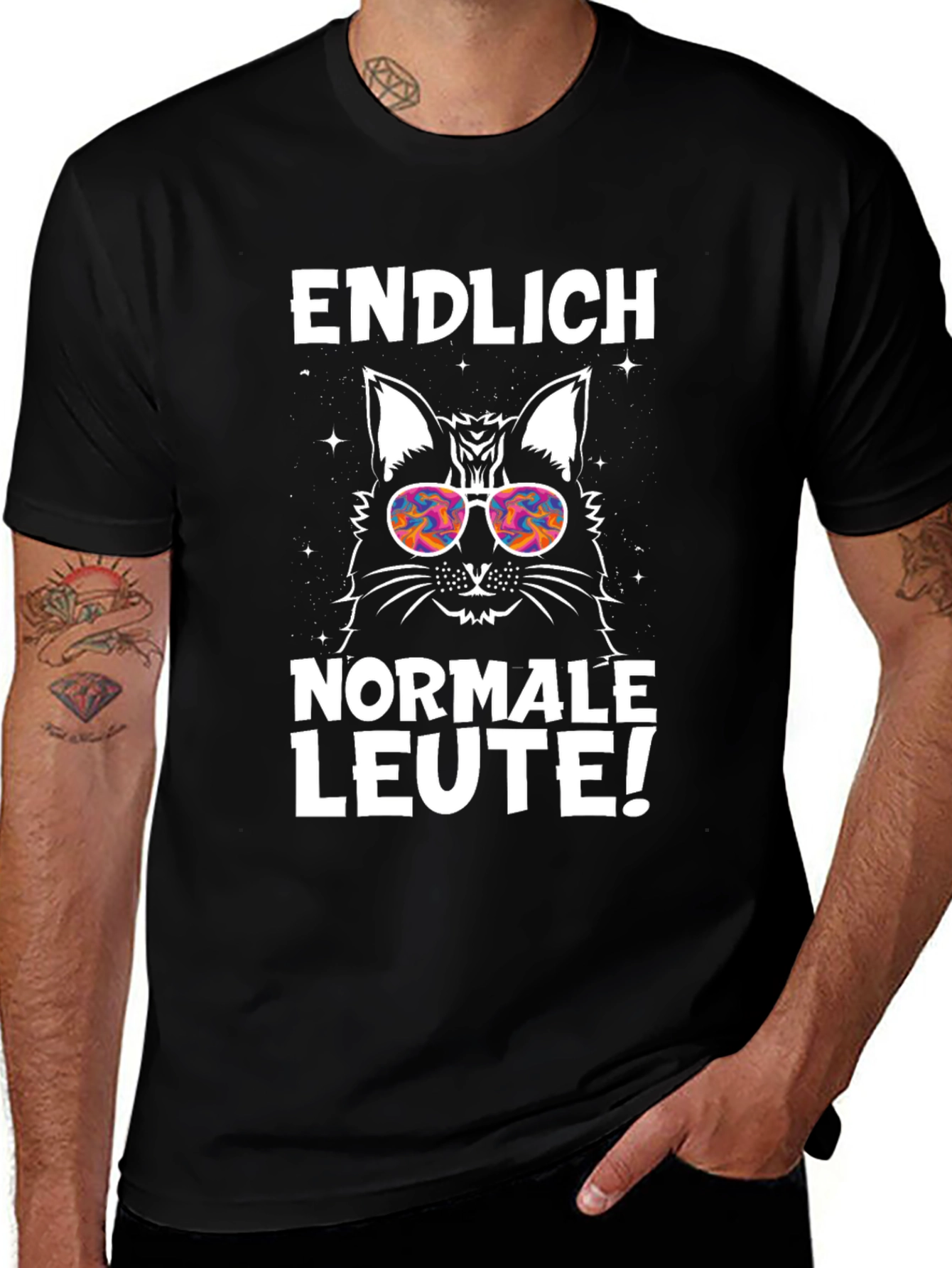 Endlich Normale Leute Cat Graphic Tee