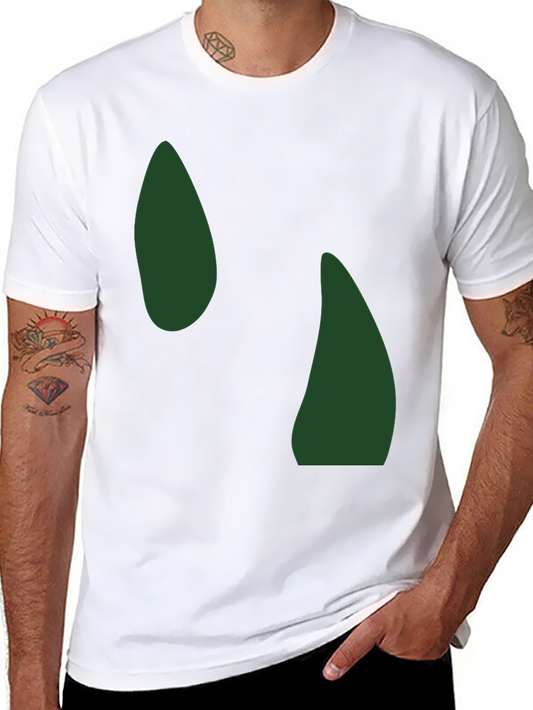 Abstract Green Shapes Black T-Shirt